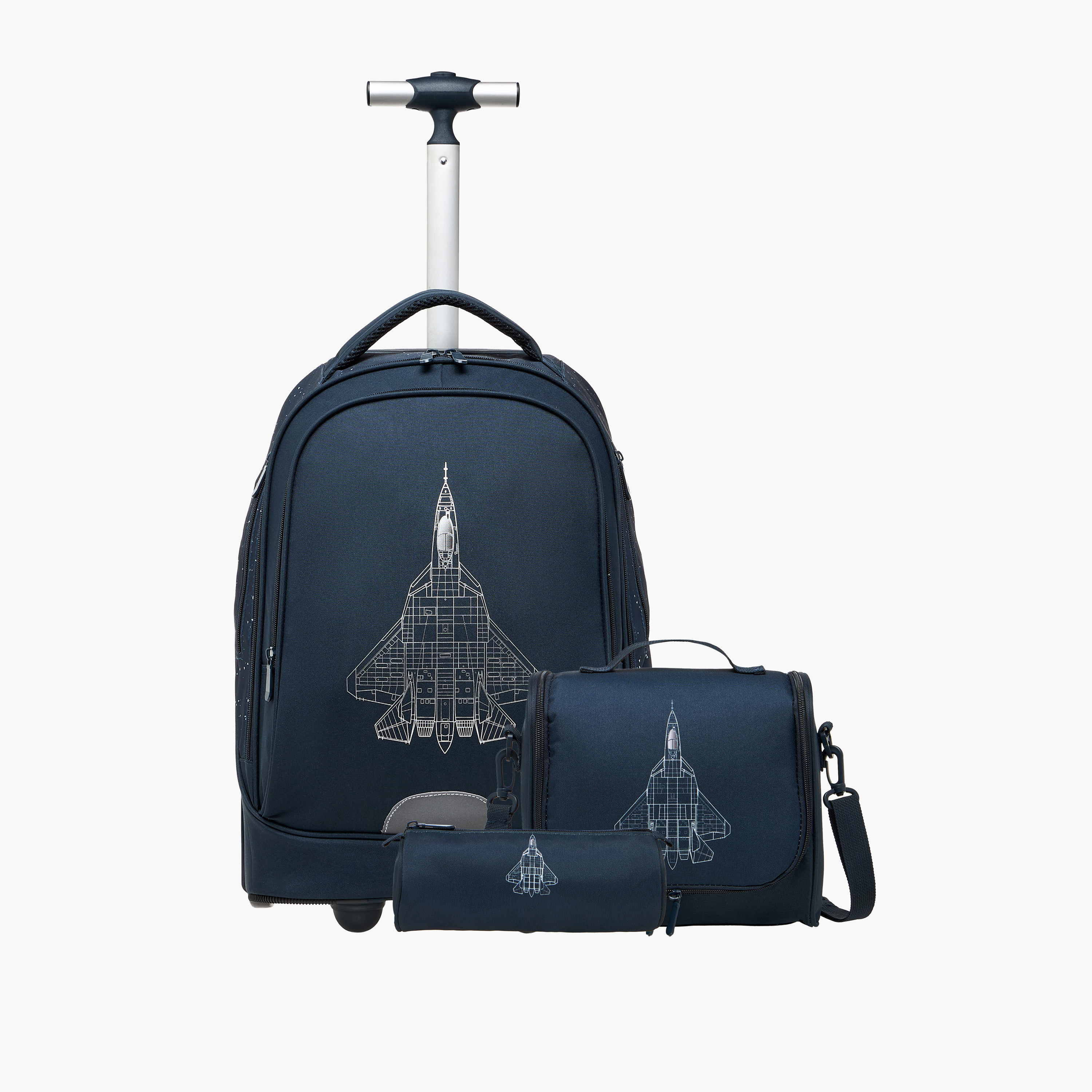 Juniors Printed 3-Piece School Trolley Bag Set for Boys 8-13 Years with Lunch Bag and Pencil Pouch -school-bagsandbackpacks-trolleybags-image-2