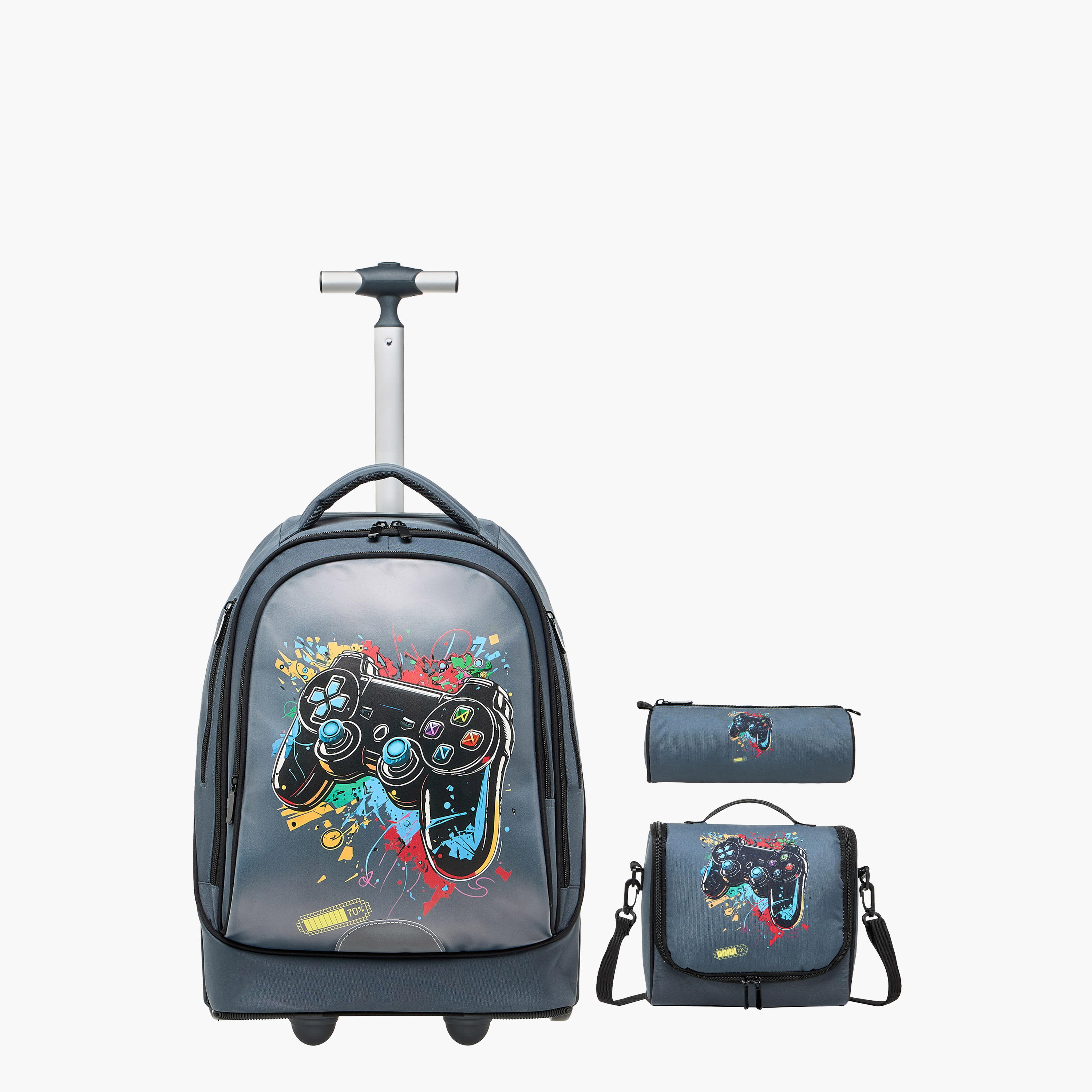 Juniors Printed 3-Piece School Trolley Bag Set for Boys 8-13 Years with Lunch Bag and Pencil Pouch -school-bagsandbackpacks-trolleybags-image-2