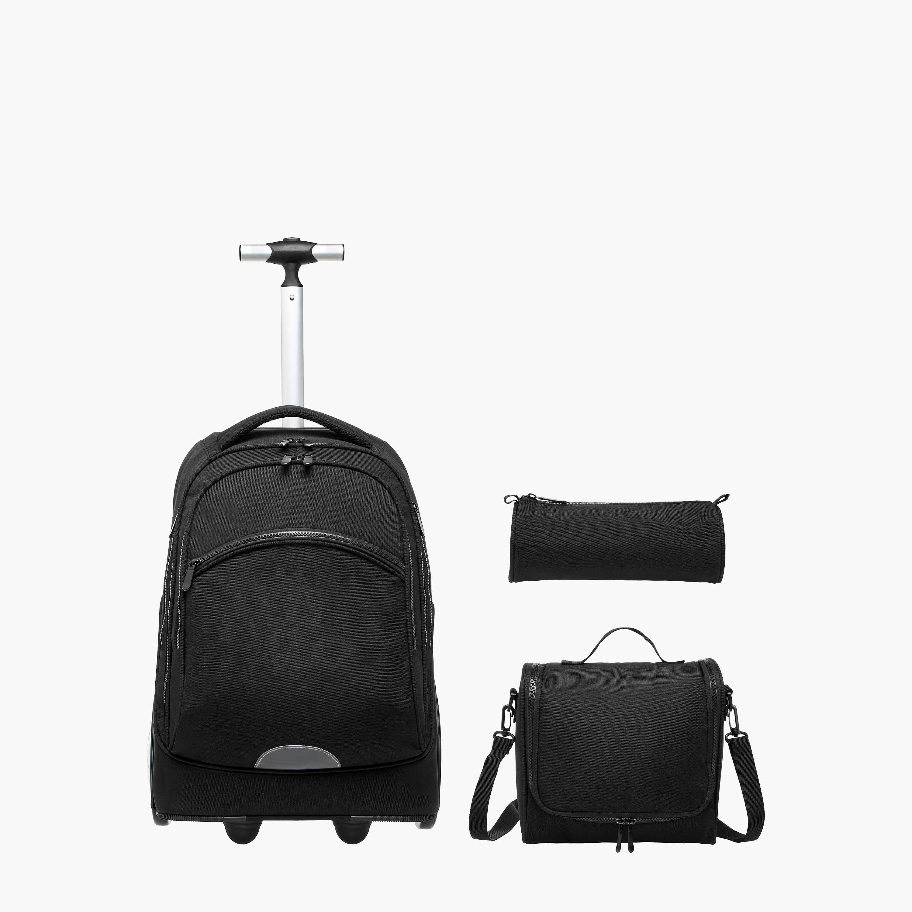 طقم شنطة ترولي مدرسية 3 قطع سادة للأولاد 8-13 سنة مع شنطة غداء ومقلمة من جونيورز-school-bagsandbackpacks-trolleybags-image-9