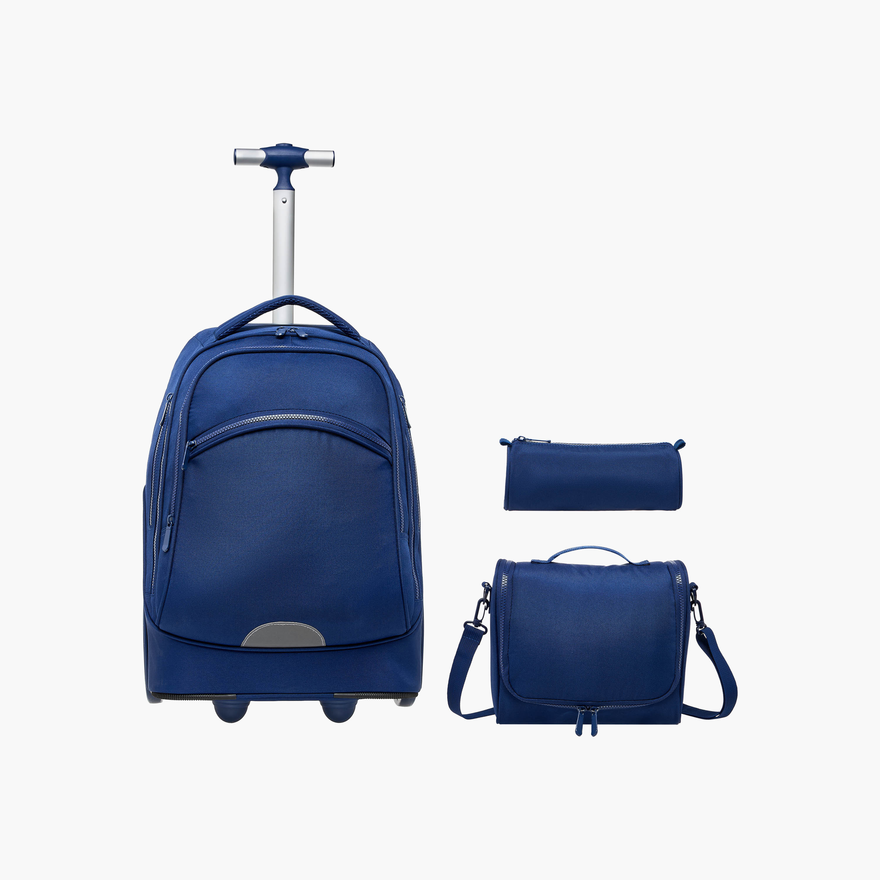 Juniors Plain 3-Piece School Trolley Bag Set for Boys 8-13 Years with Lunch Bag and Pencil Pouch-school-bagsandbackpacks-trolleybags-image-2