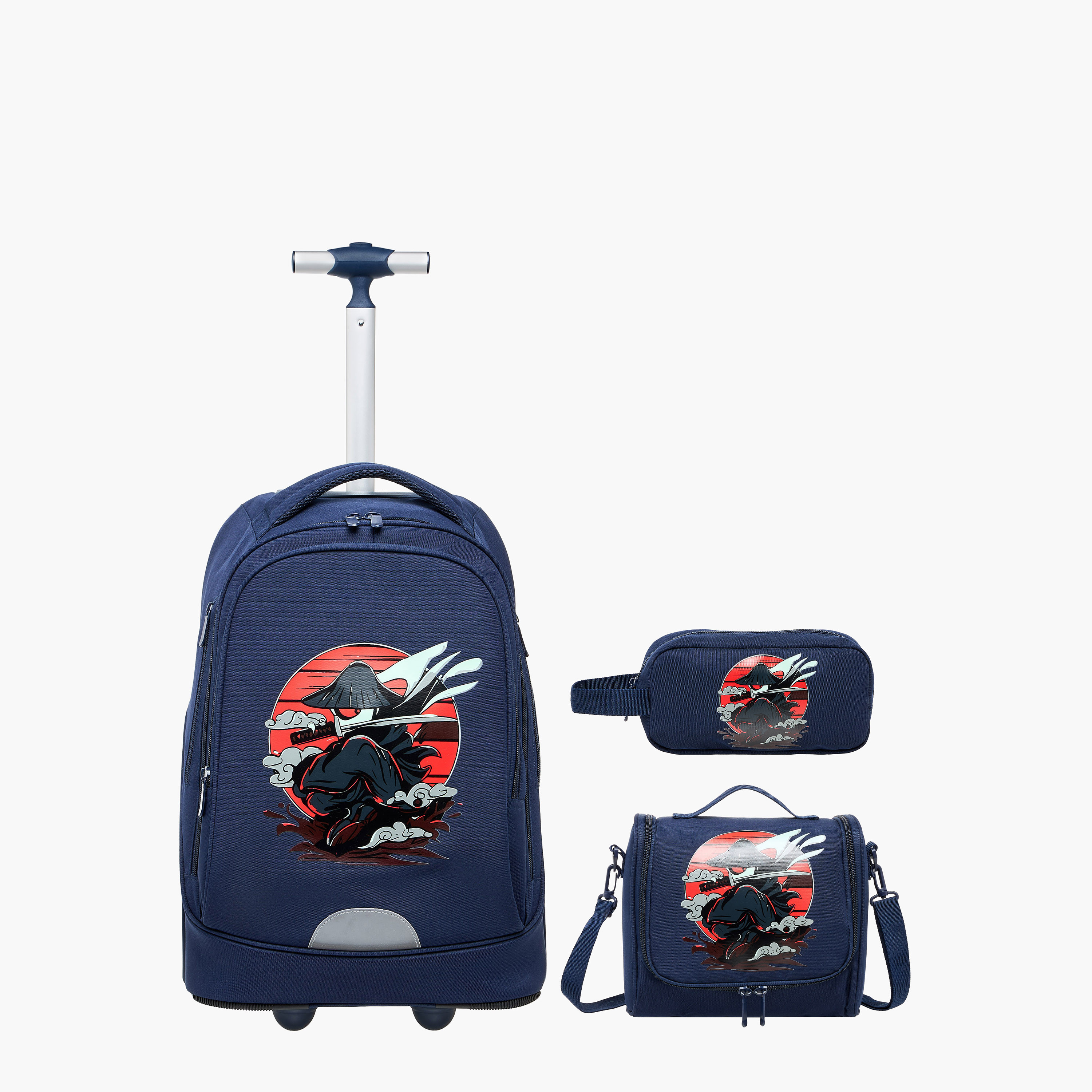 طقم شنطة ترولي مدرسية 3 قطع للأولاد 8-13 سنة مع شنطة غداء ومقلمة بطبعات من جونيورز-school-bagsandbackpacks-trolleybags-image-9