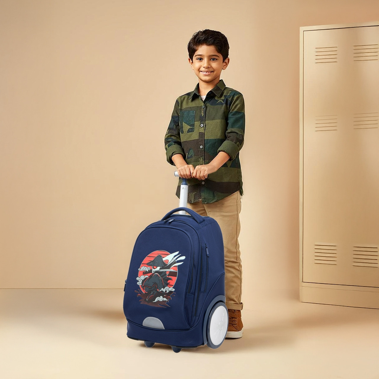 طقم شنطة ترولي مدرسية 3 قطع للأولاد 8-13 سنة مع شنطة غداء ومقلمة بطبعات من جونيورز-school-bagsandbackpacks-trolleybags-image-7