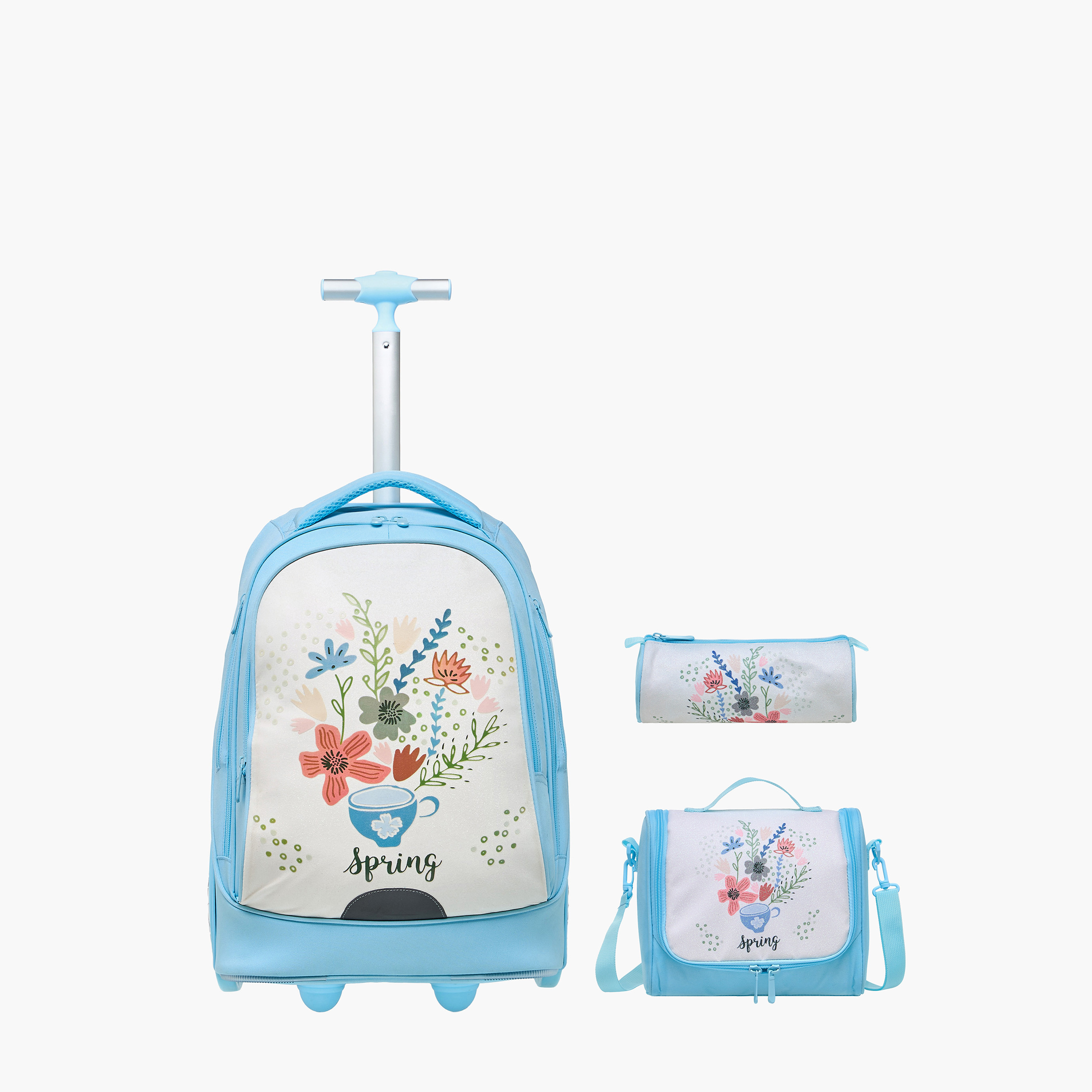 Juniors Printed 3-Piece School Trolley Bag Set for Girls 8-13 Years with Lunch Bag and Pencil Pouch-school-bagsandbackpacks-trolleybags-image-2