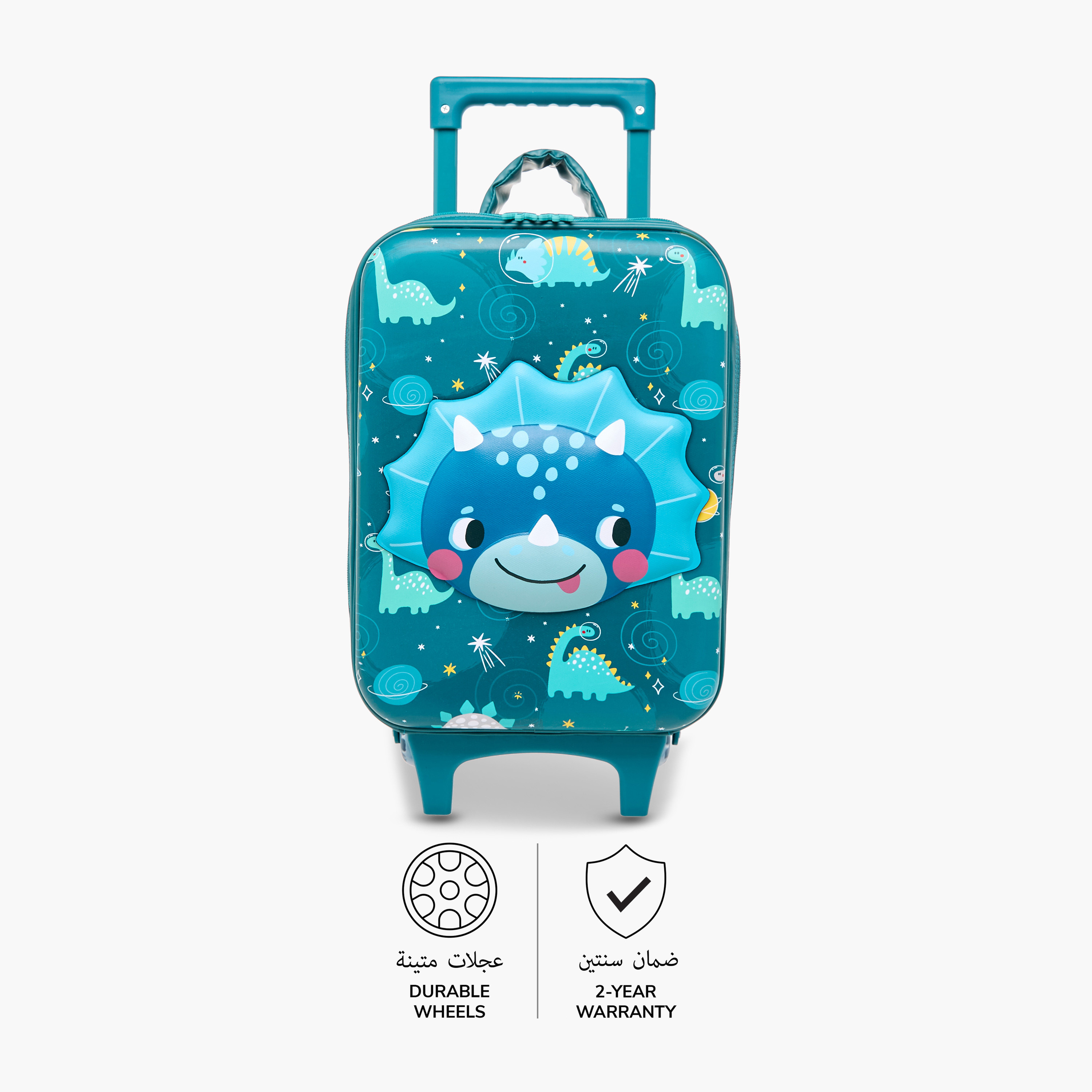 Juniors Dinosaur Trolley Bag for Girls 2-5 Years with Padded Shoulder Straps -school-bagsandbackpacks-trolleybags-image-7