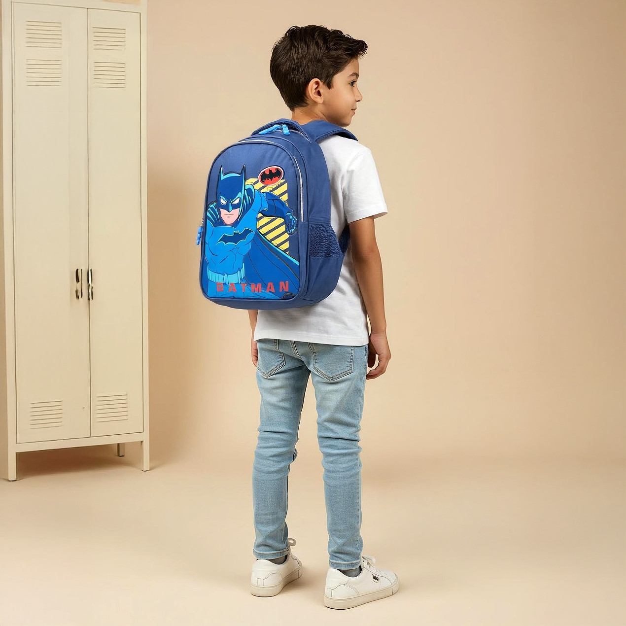 Batman Print Backpack with Adjustable Straps and Zip Closure - 16 inches-school-bagsandbackpacks-backpacks-image-3