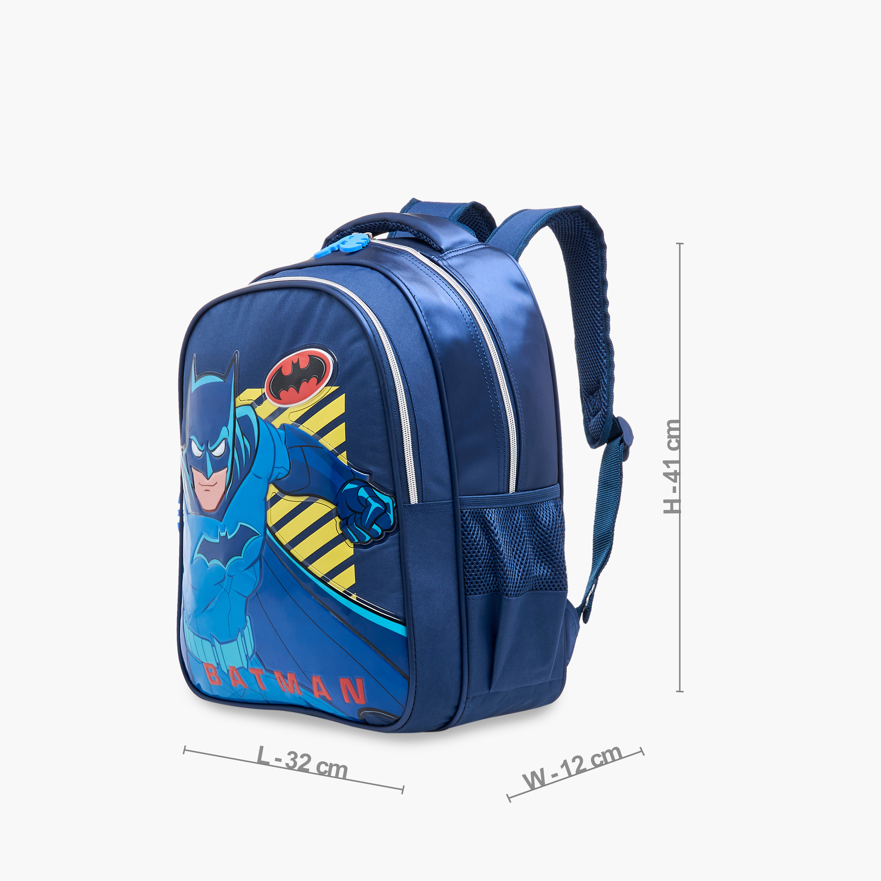 Batman Print Backpack with Adjustable Straps and Zip Closure - 16 inches-school-bagsandbackpacks-backpacks-image-4