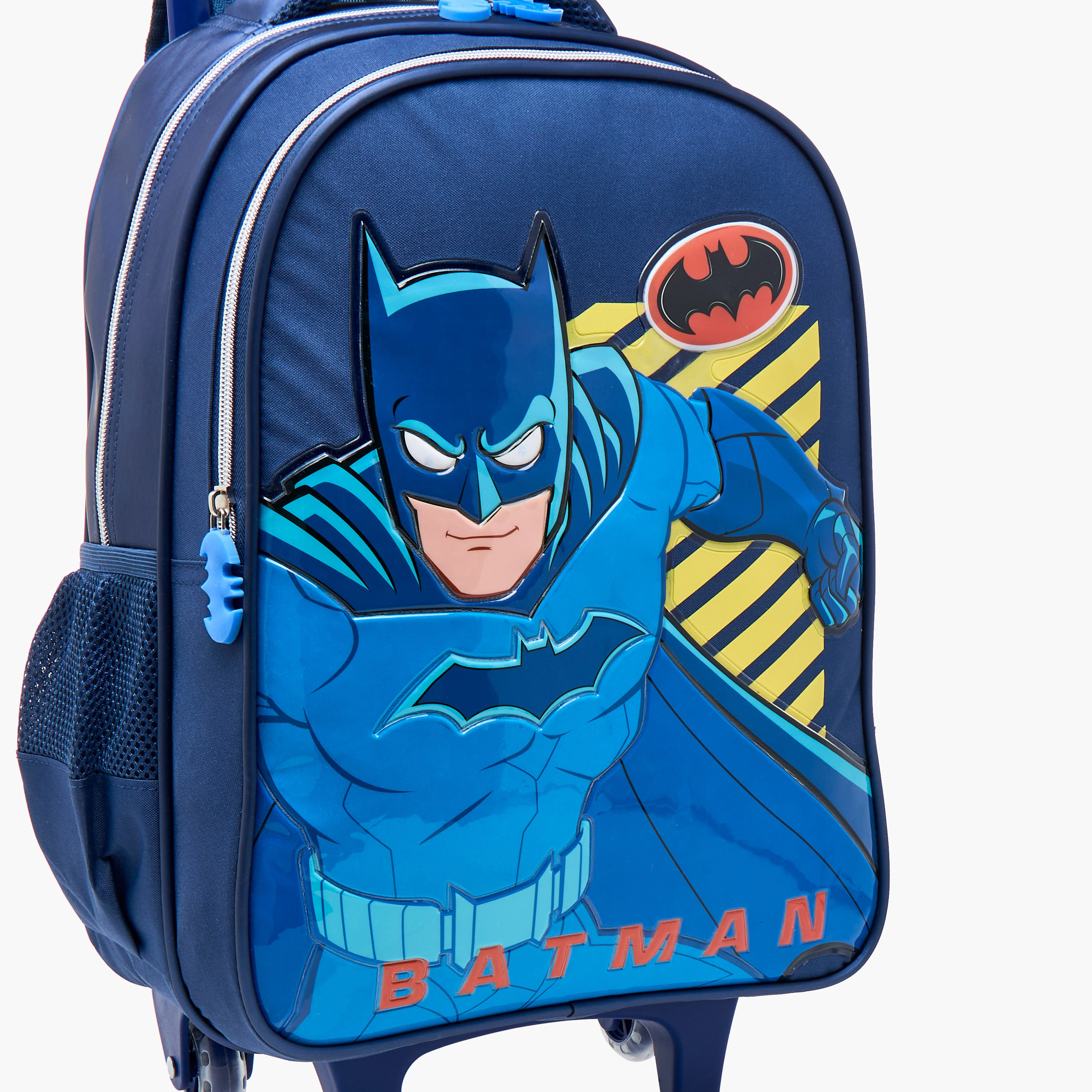 Warner Bros Batman Trolley Bag for Boys 5-8 Years with Padded Shoulder Straps -school-bagsandbackpacks-trolleybags-image-12