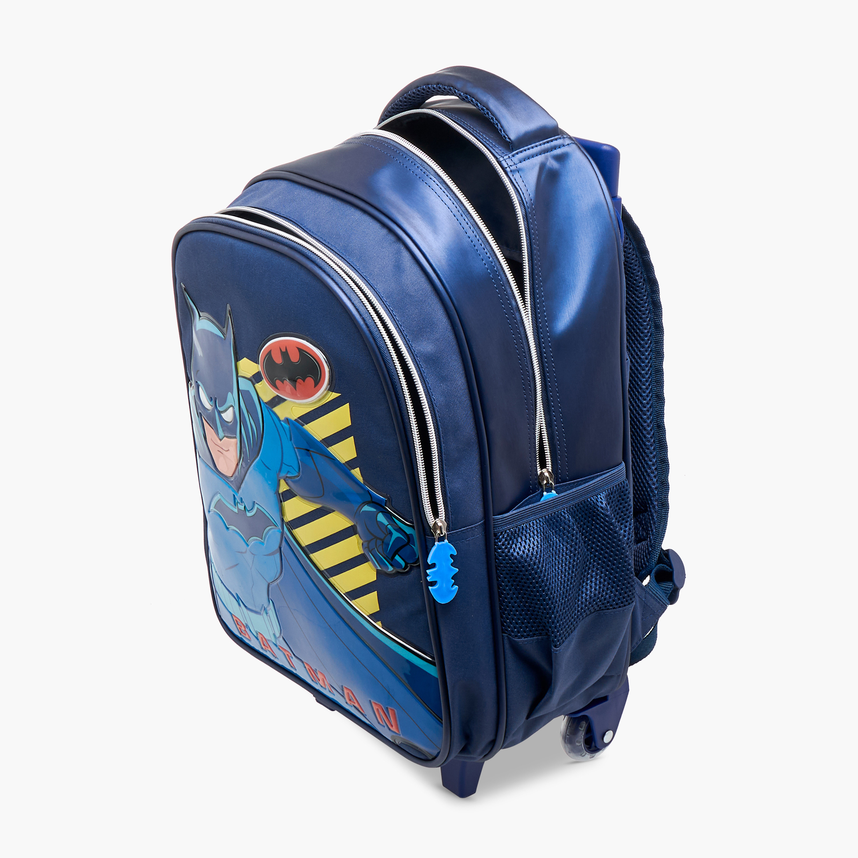 Warner Bros Batman Trolley Bag for Boys 5-8 Years with Padded Shoulder Straps -school-bagsandbackpacks-trolleybags-image-15