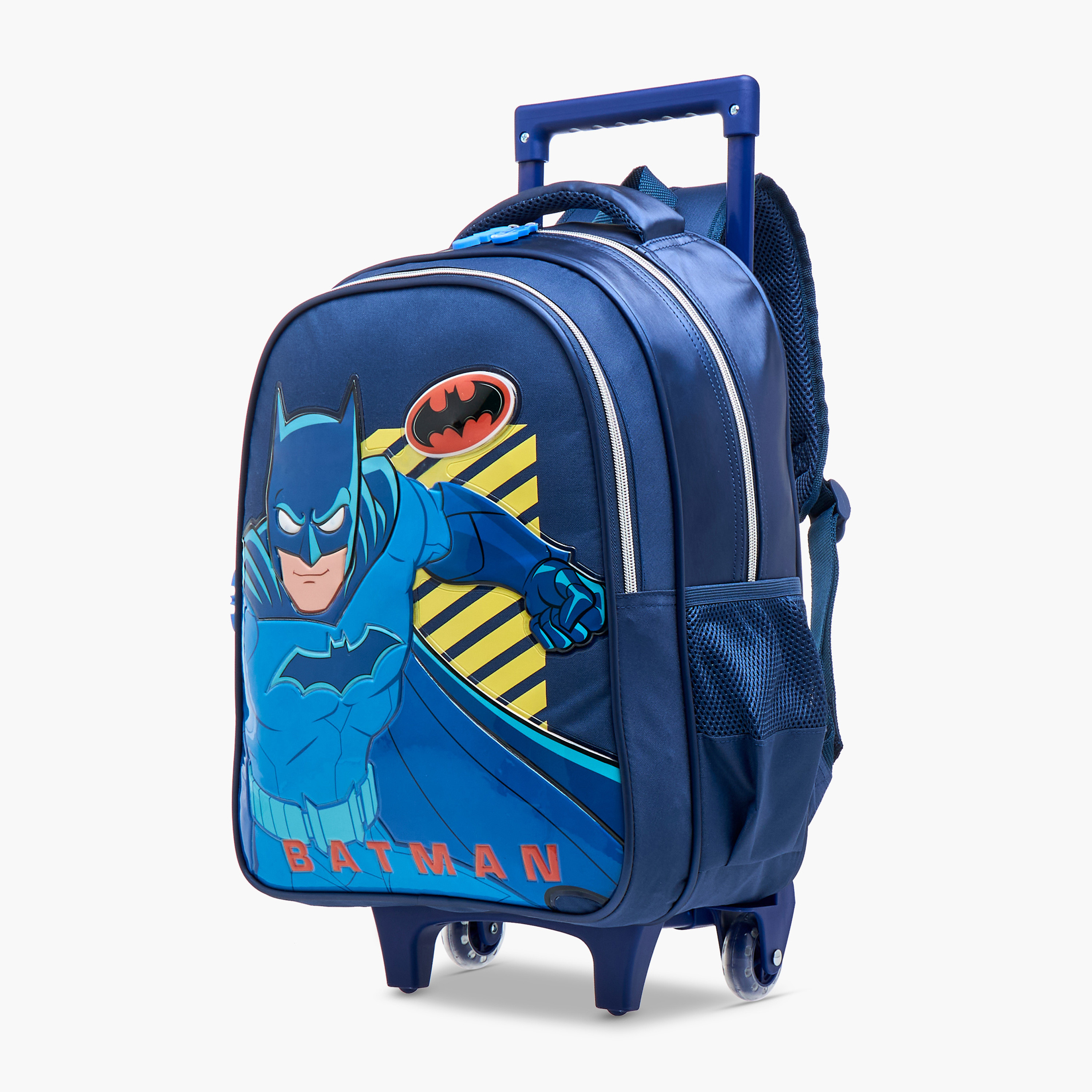 Warner Bros Batman Trolley Bag for Boys 5-8 Years with Padded Shoulder Straps -school-bagsandbackpacks-trolleybags-image-5