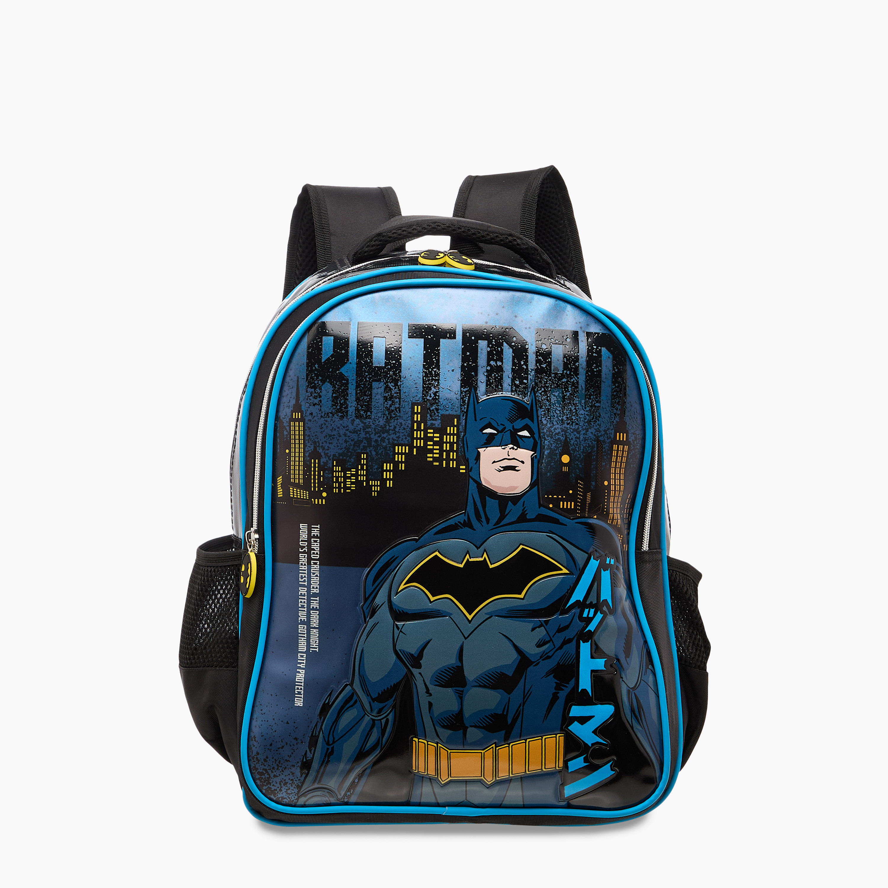 Batman Print Backpack with Adjustable Straps and Zip Closure-school-bagsandbackpacks-backpacks-image-1