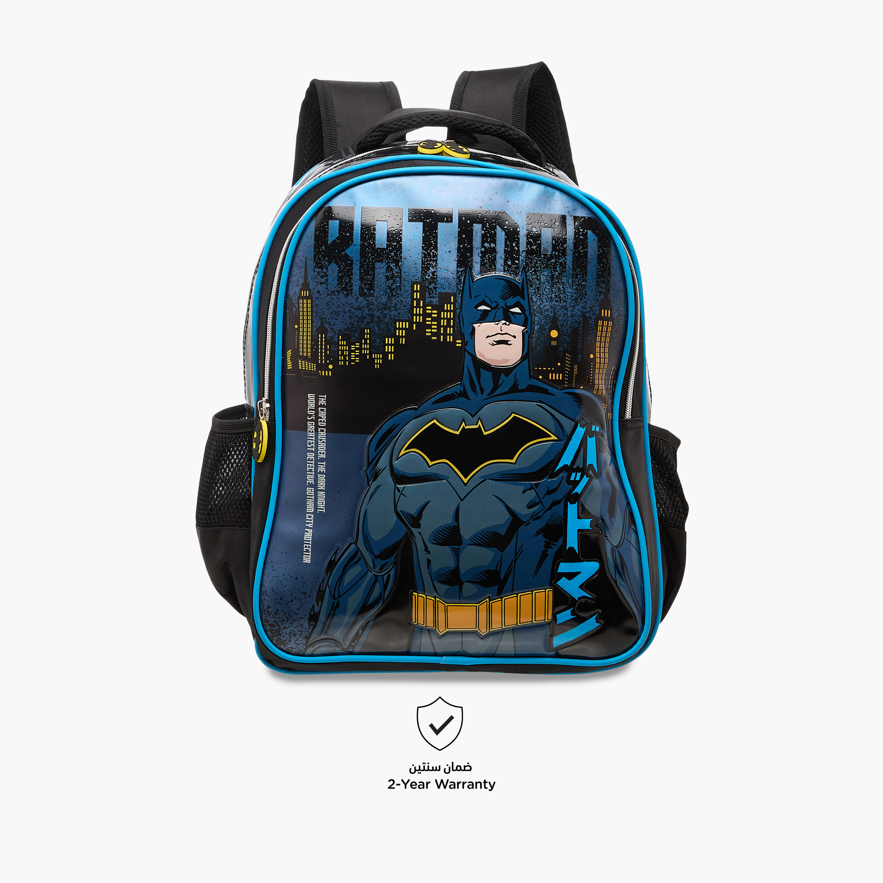 Batman Print Backpack with Adjustable Straps and Zip Closure-school-bagsandbackpacks-backpacks-image-6