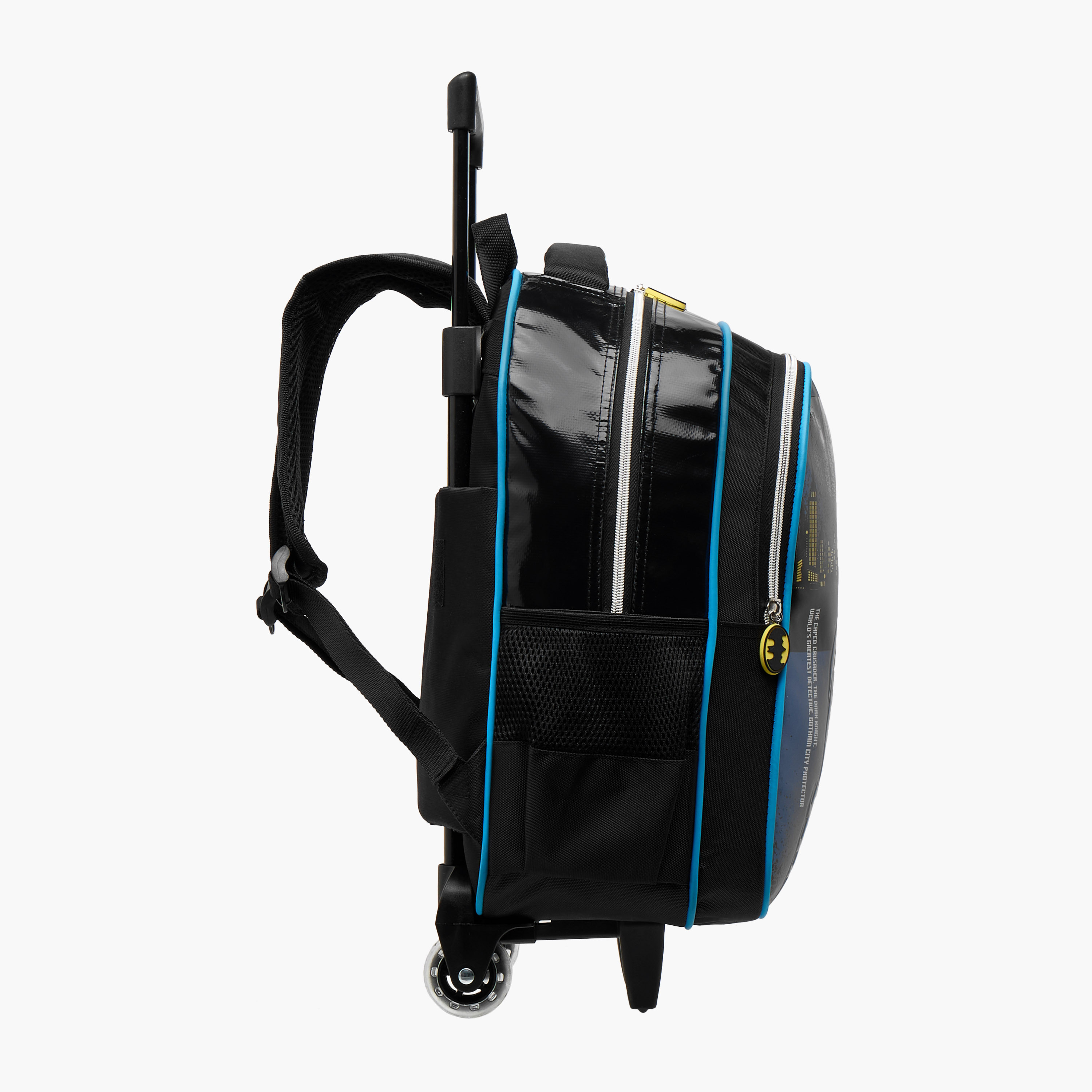 Warner Bros Batman Trolley Bag for Boys 5-8 Years with Padded Shoulder Straps -school-bagsandbackpacks-trolleybags-image-5