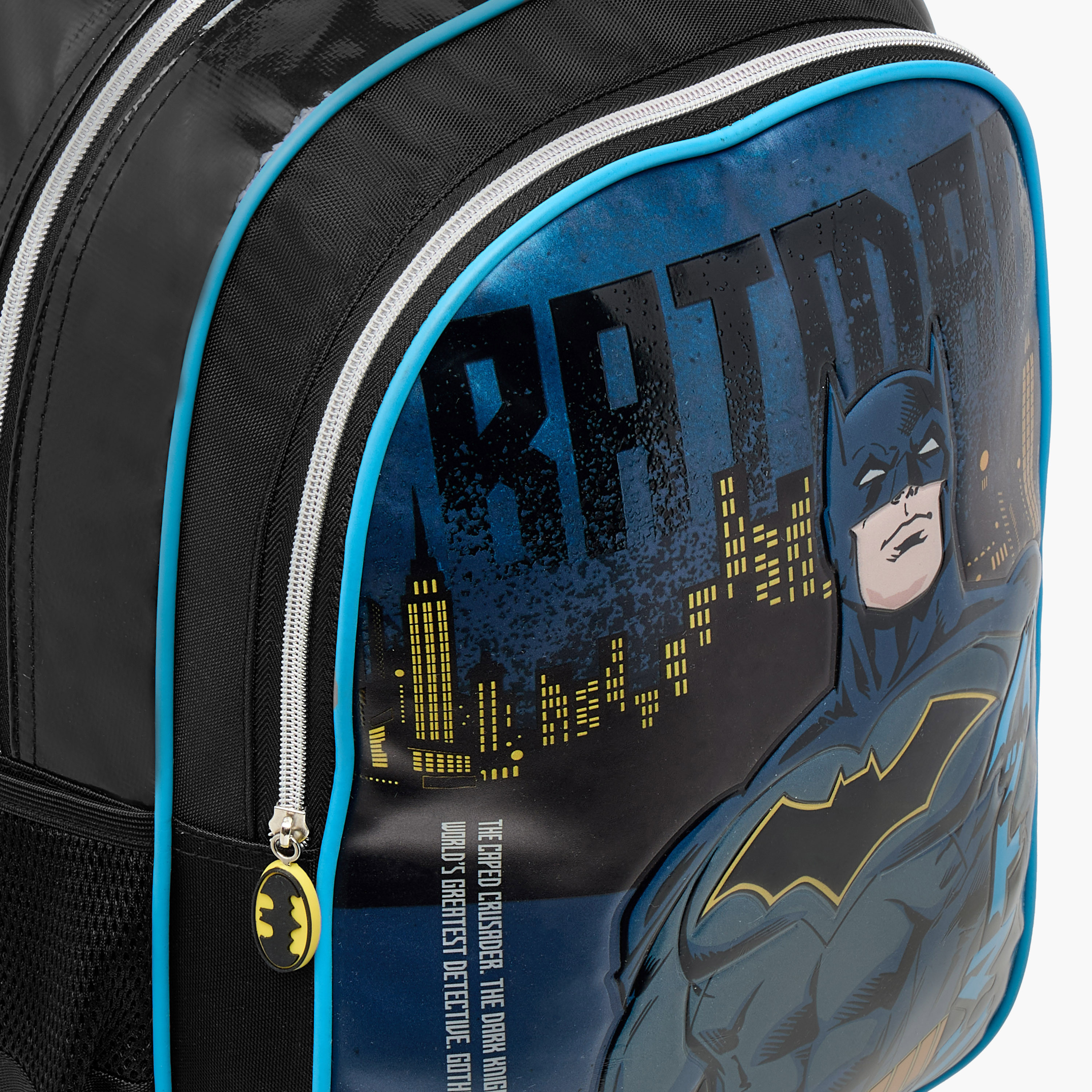 Warner Bros Batman Trolley Bag for Boys 5-8 Years with Padded Shoulder Straps -school-bagsandbackpacks-trolleybags-image-10