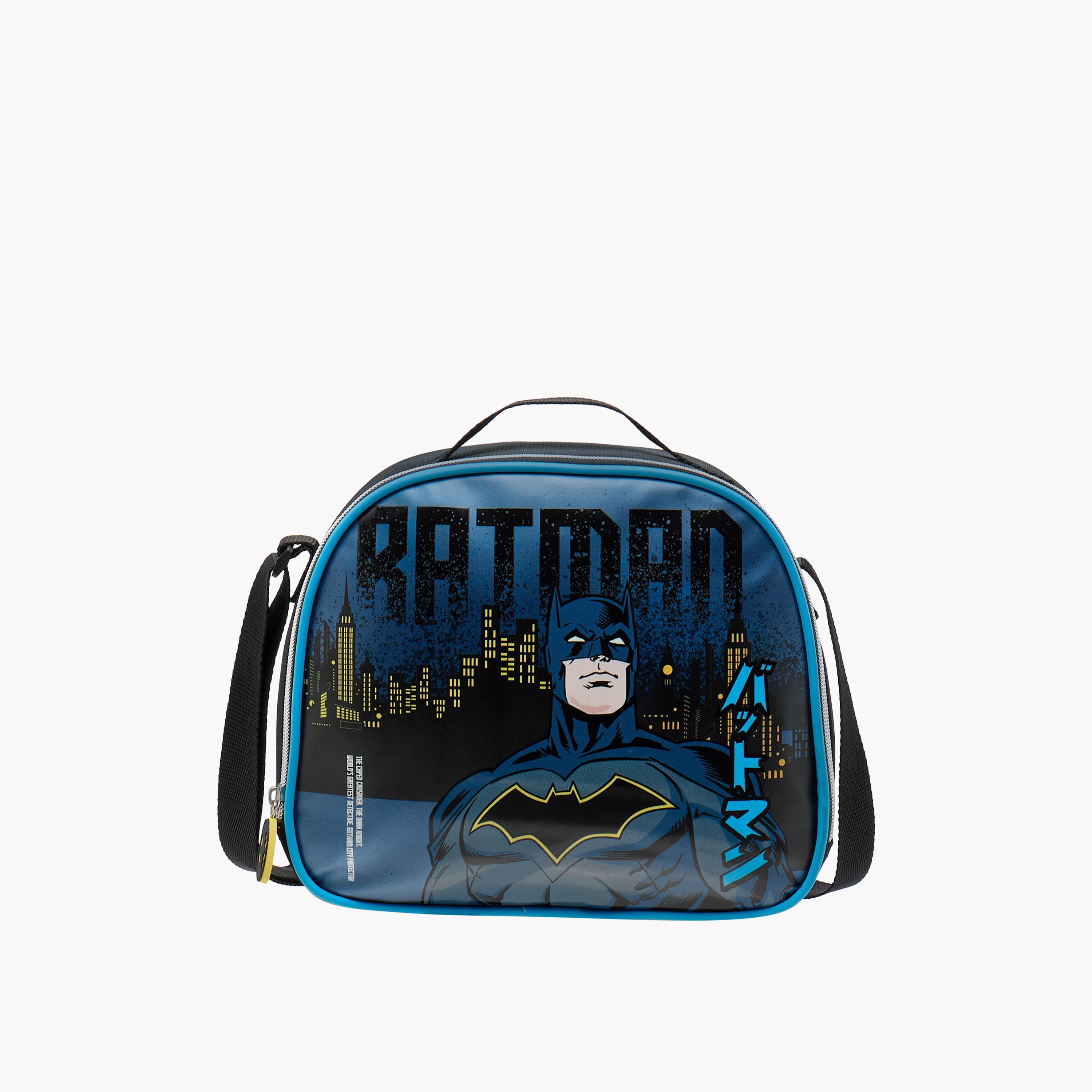 Batman Print Lunch Bag with Adjustable Strap and Zip Closure-school-lunchessentials-lunchbags-image-1