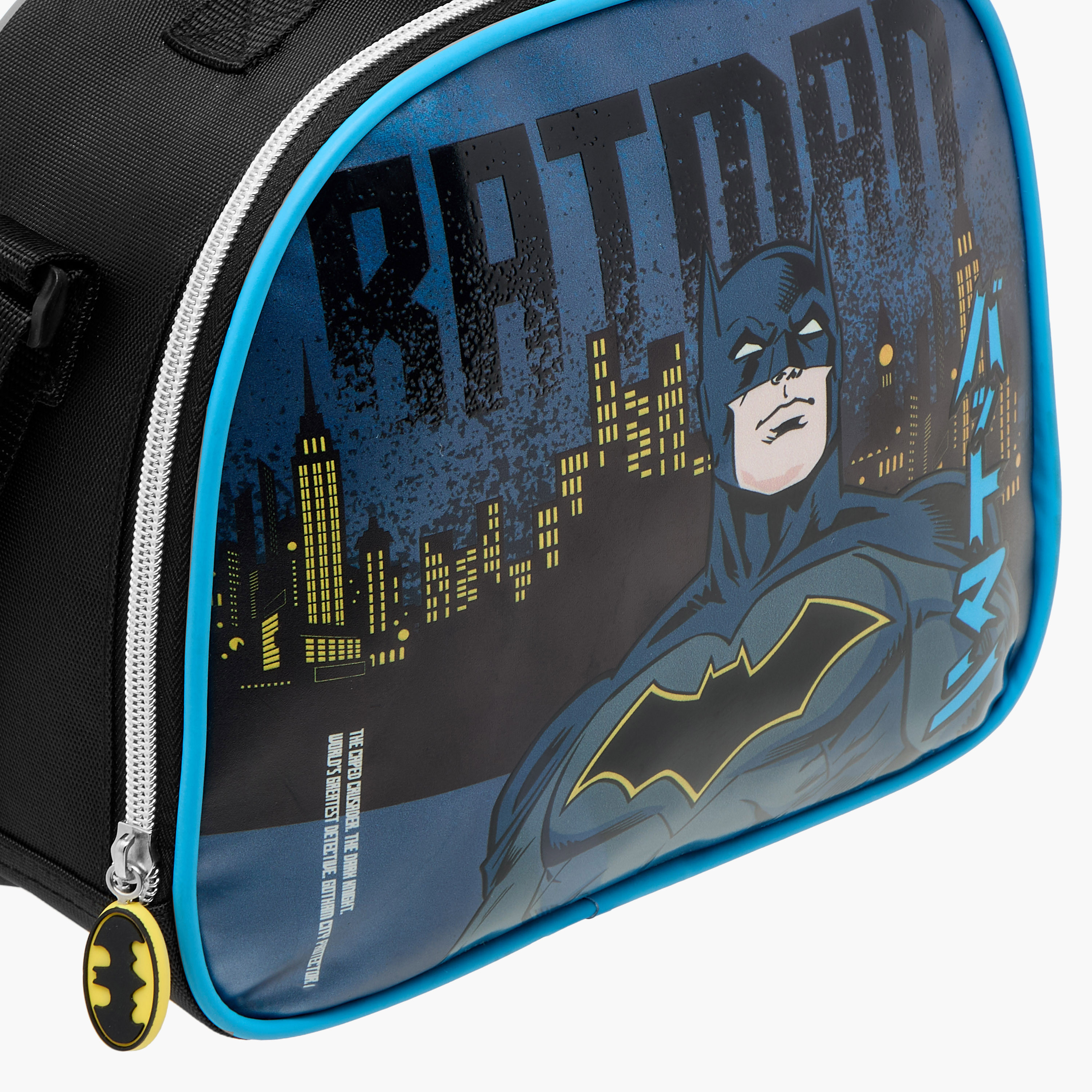 Batman Print Lunch Bag with Adjustable Strap and Zip Closure-school-lunchessentials-lunchbags-image-5