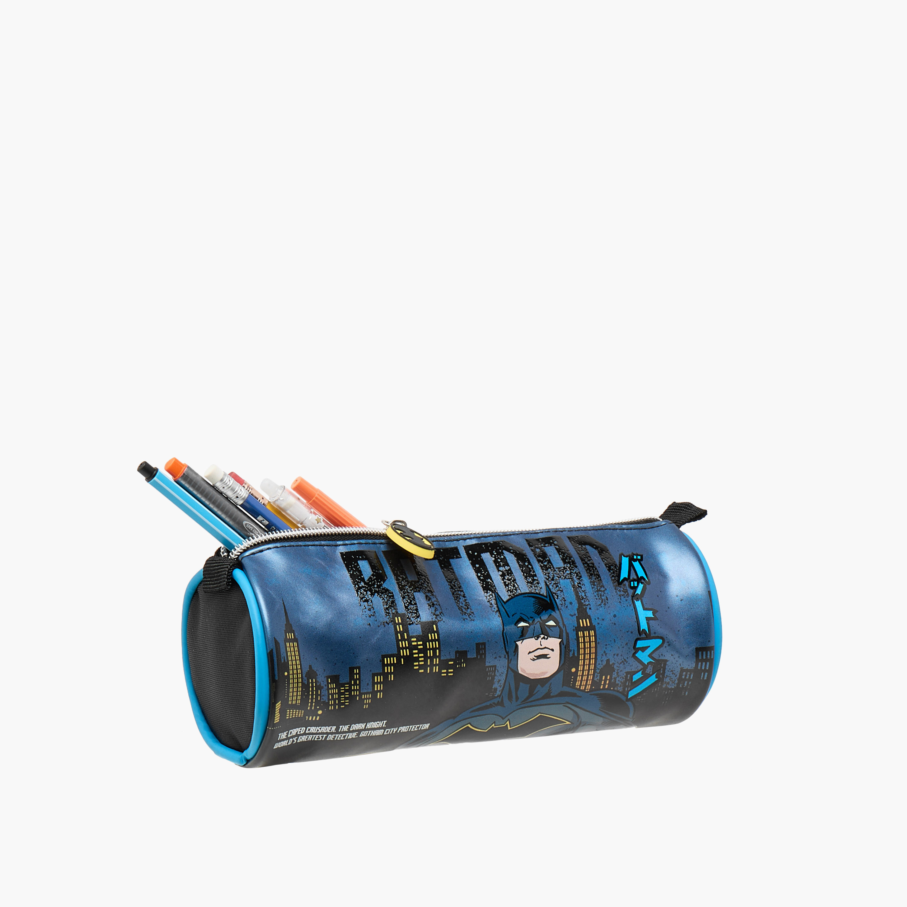 Batman Print Pencil Pouch with Zip Closure-school-stationery-pencilcases-image-5