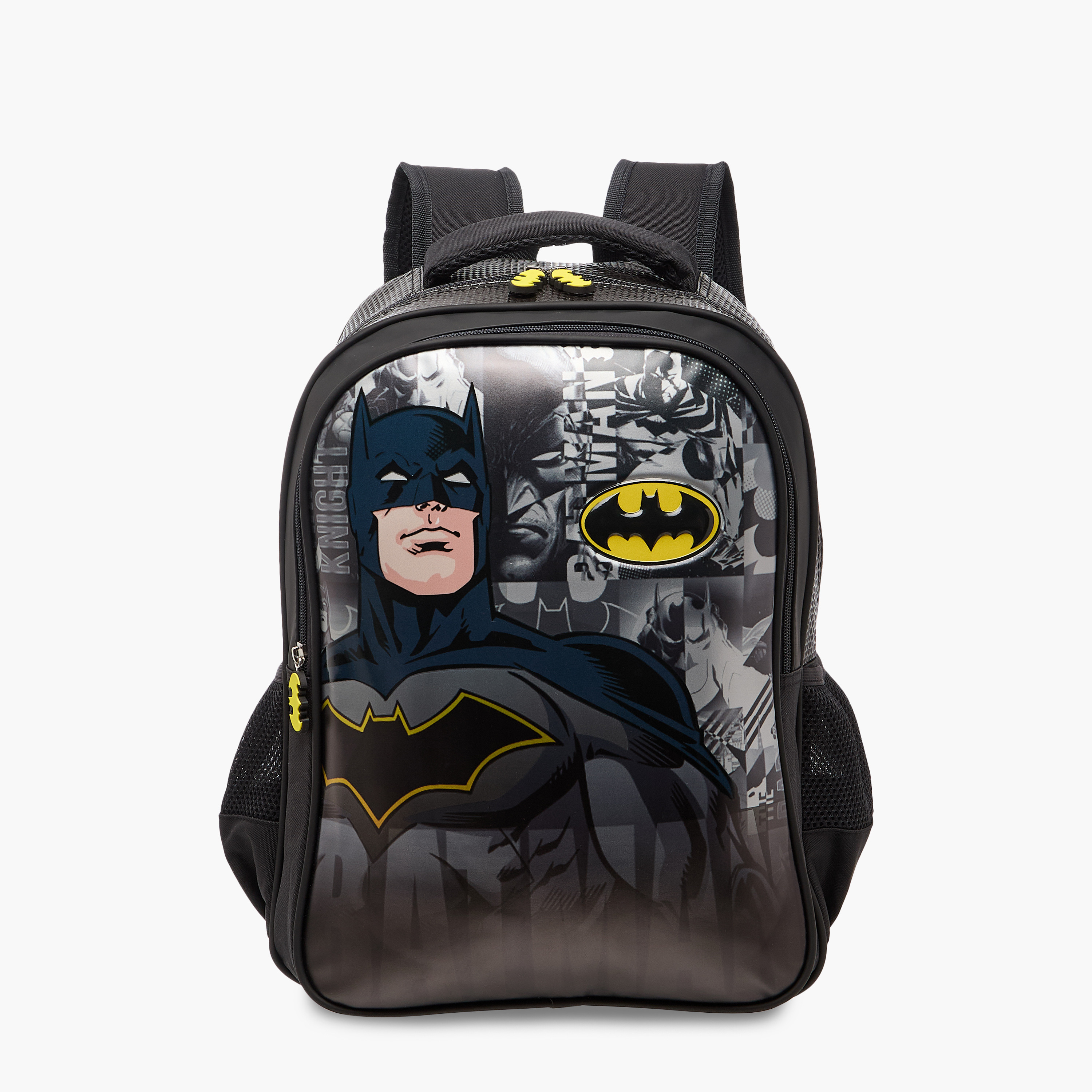 Batman Print Backpack with Adjustable Straps and Zip Closure - 16 inches-school-bagsandbackpacks-backpacks-image-1