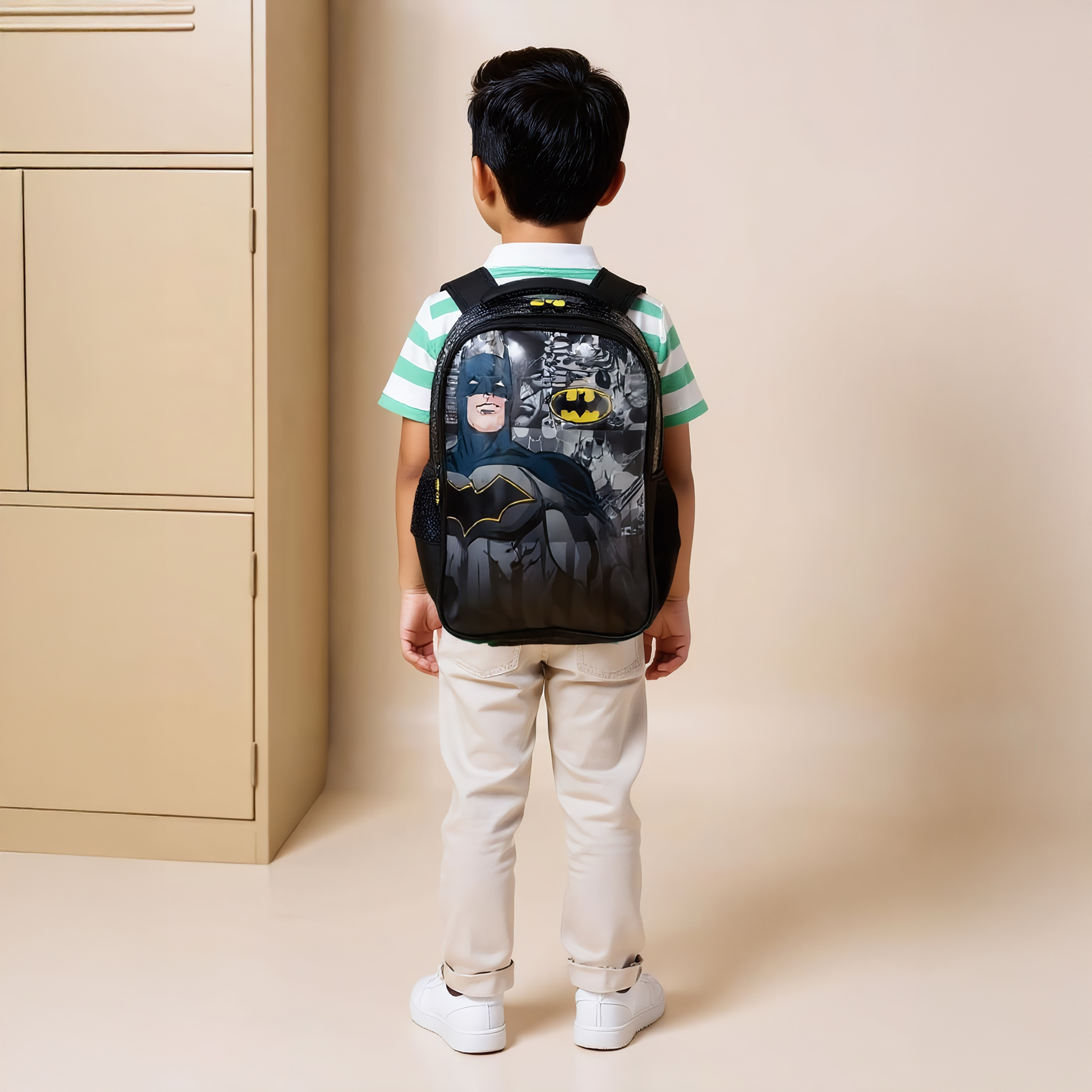 Batman Print Backpack with Adjustable Straps and Zip Closure - 16 inches-school-bagsandbackpacks-backpacks-image-2