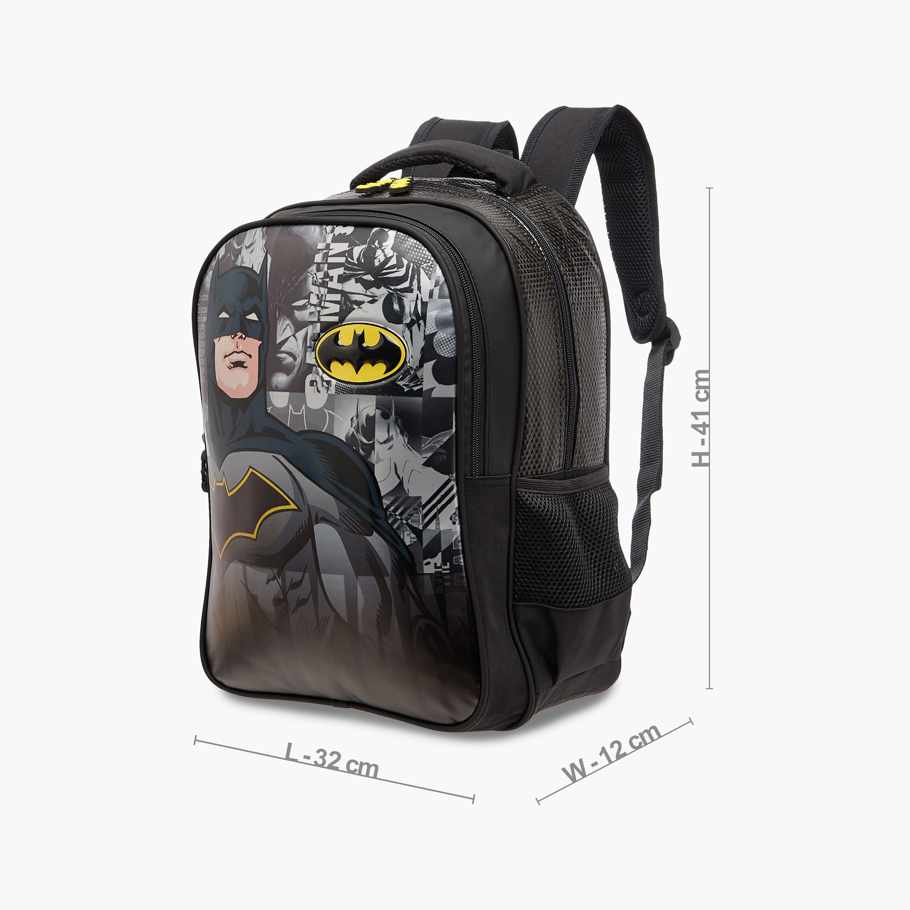 Batman Print Backpack with Adjustable Straps and Zip Closure - 16 inches-school-bagsandbackpacks-backpacks-image-4