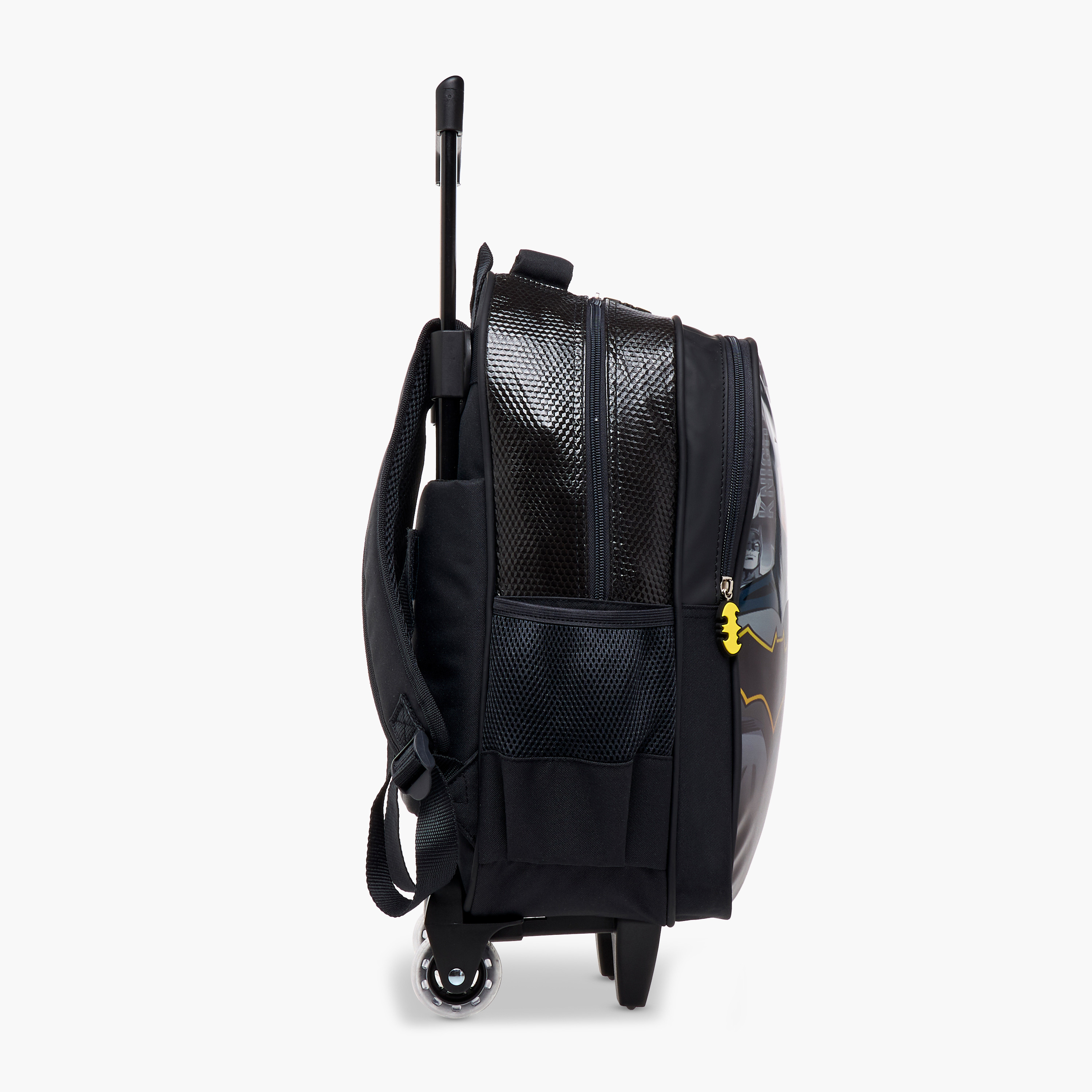 Batman Print Trolley Backpack with Retractable Handle - 16 inches-school-bagsandbackpacks-trolleybags-image-3