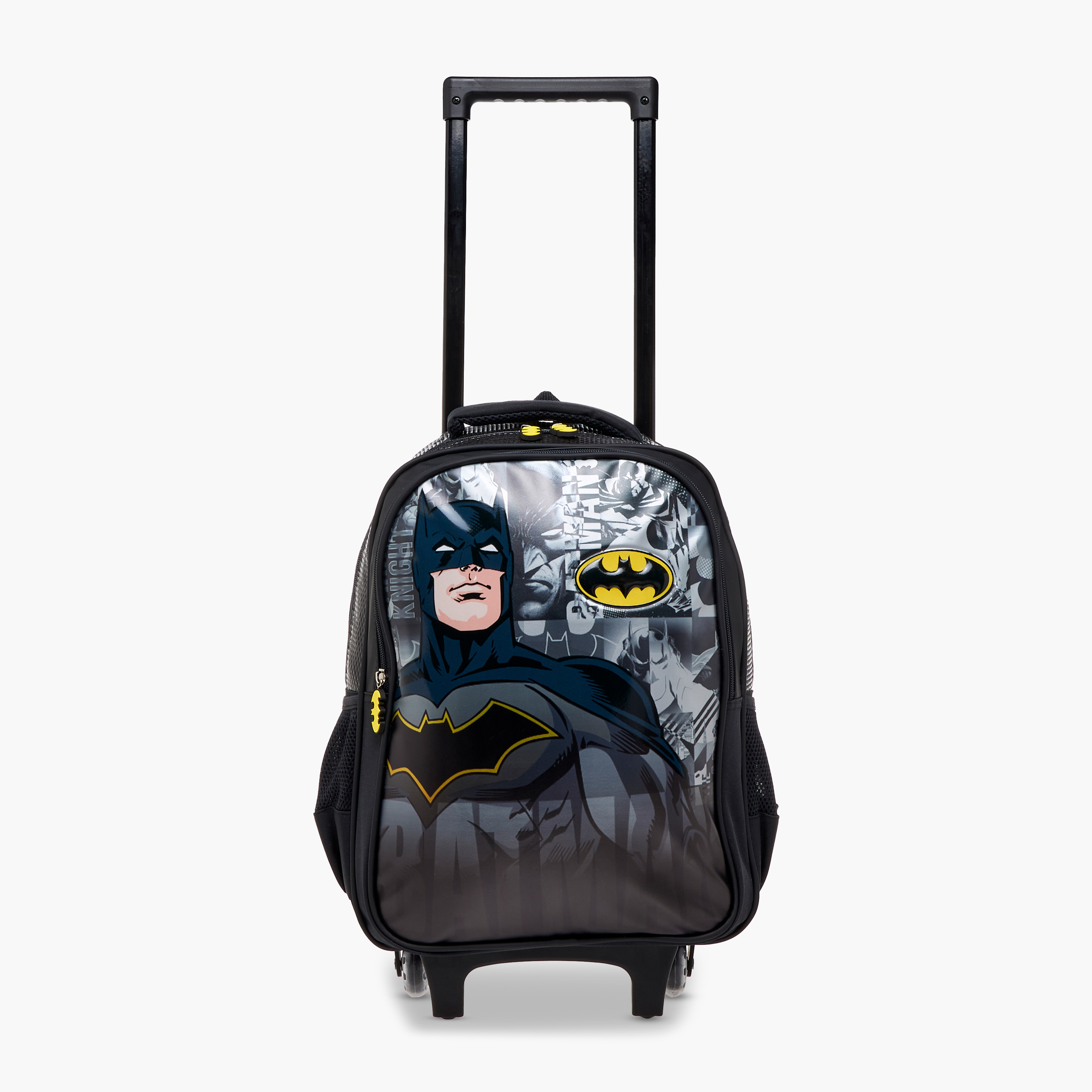 Batman Print Trolley Backpack with Retractable Handle - 16 inches-school-bagsandbackpacks-trolleybags-image-7