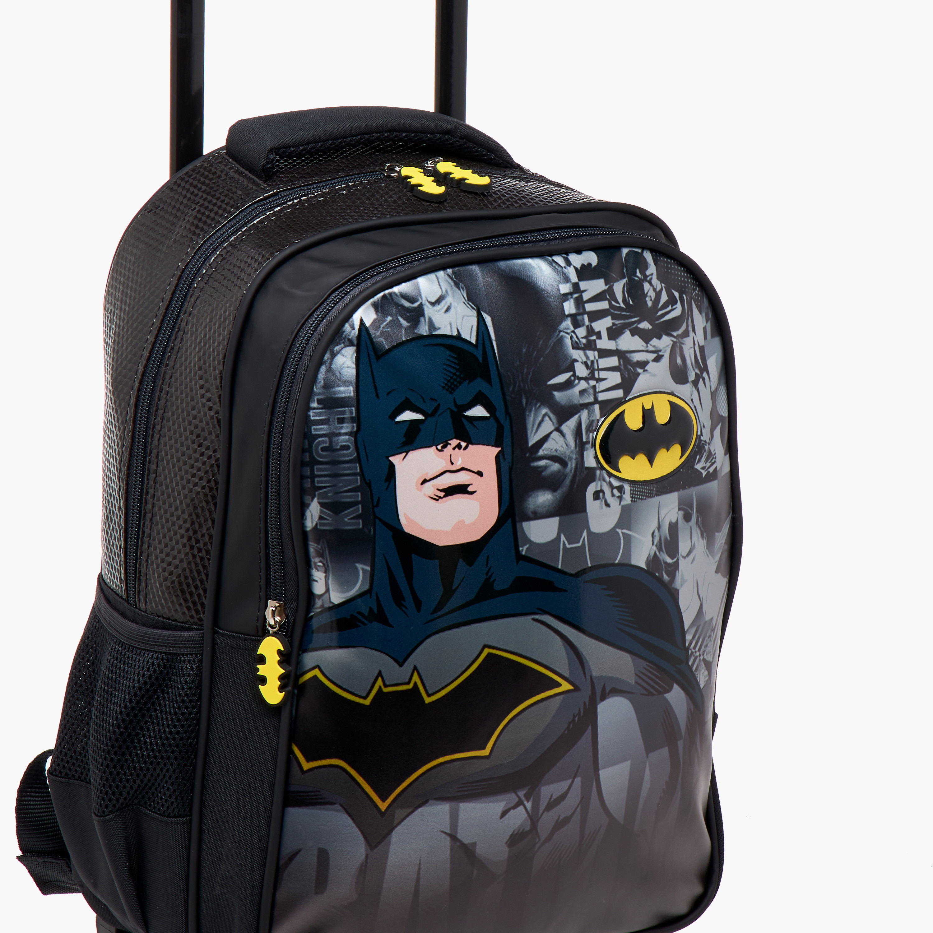 Batman Print Trolley Backpack with Retractable Handle - 16 inches-school-bagsandbackpacks-trolleybags-image-8