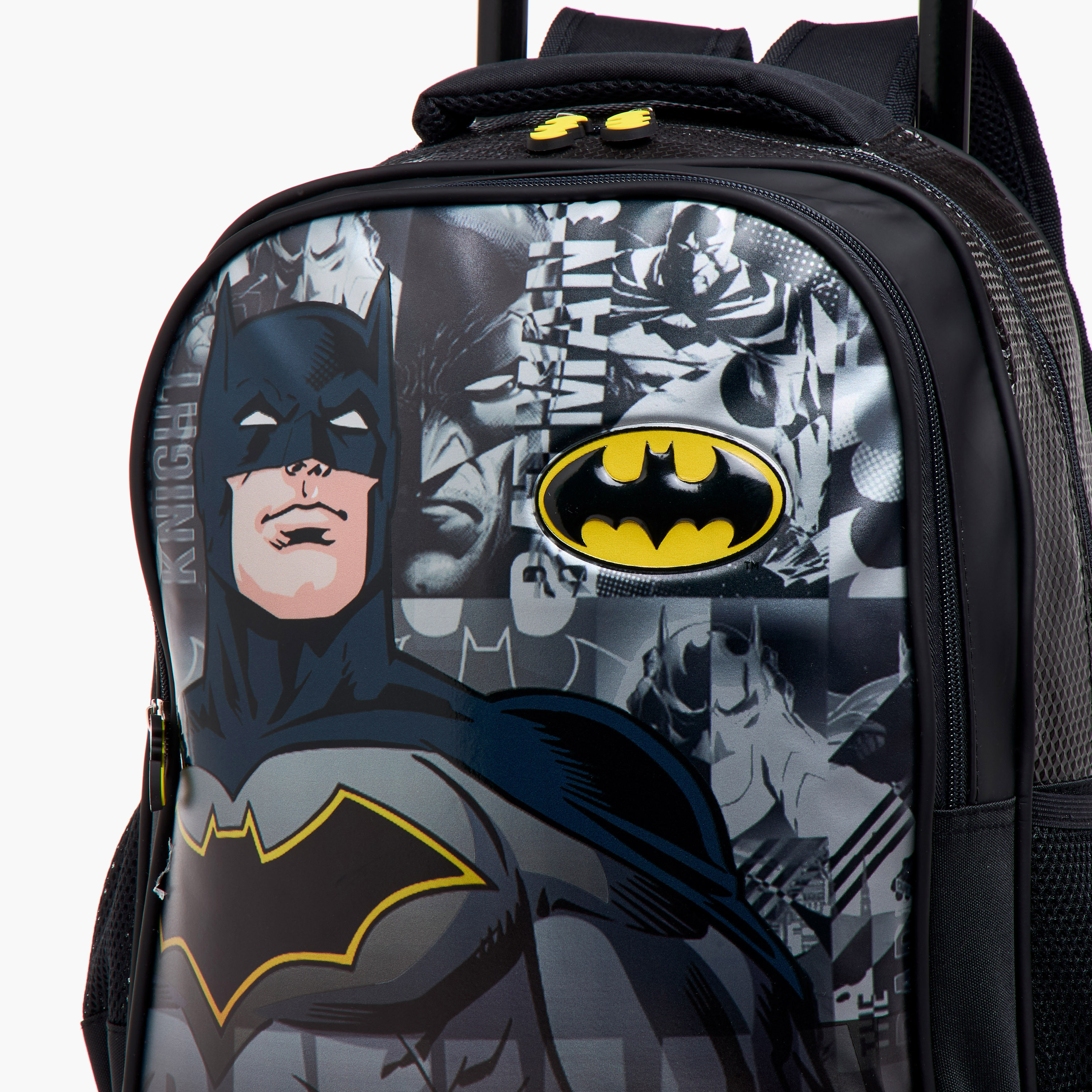 Batman Print Trolley Backpack with Retractable Handle - 16 inches-school-bagsandbackpacks-trolleybags-image-9