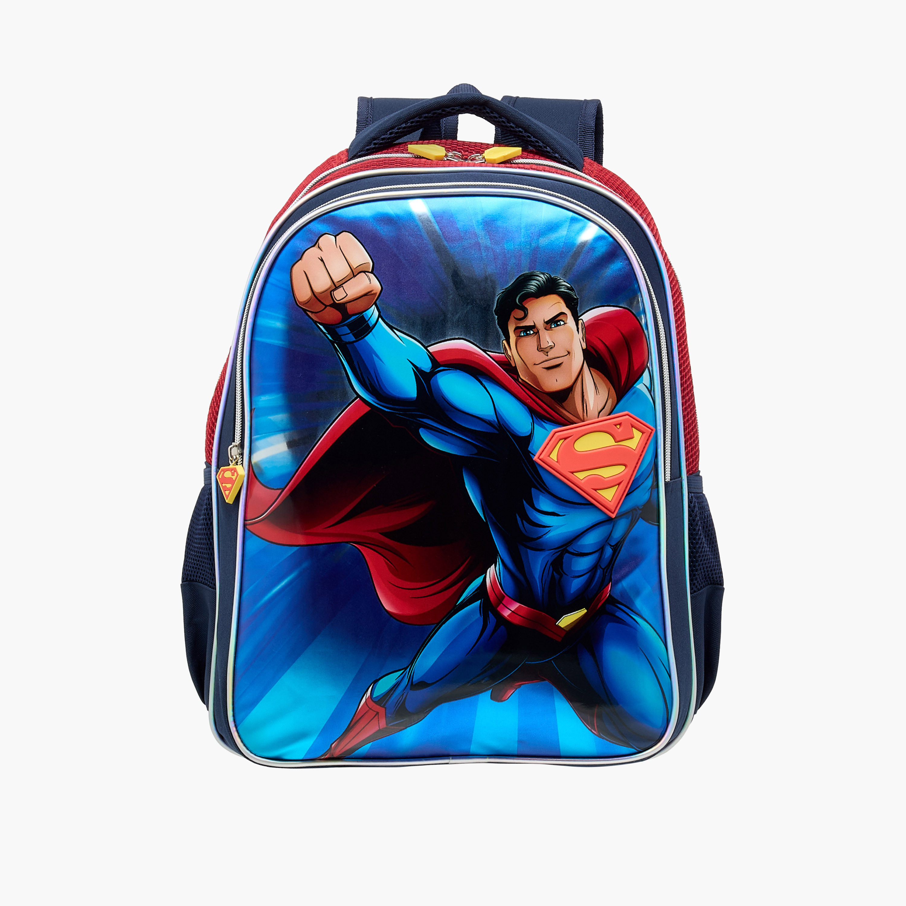 Superman Print Backpack with Adjustable Shoulder Straps and Zip Closure - 16 inches-school-bagsandbackpacks-backpacks-image-1