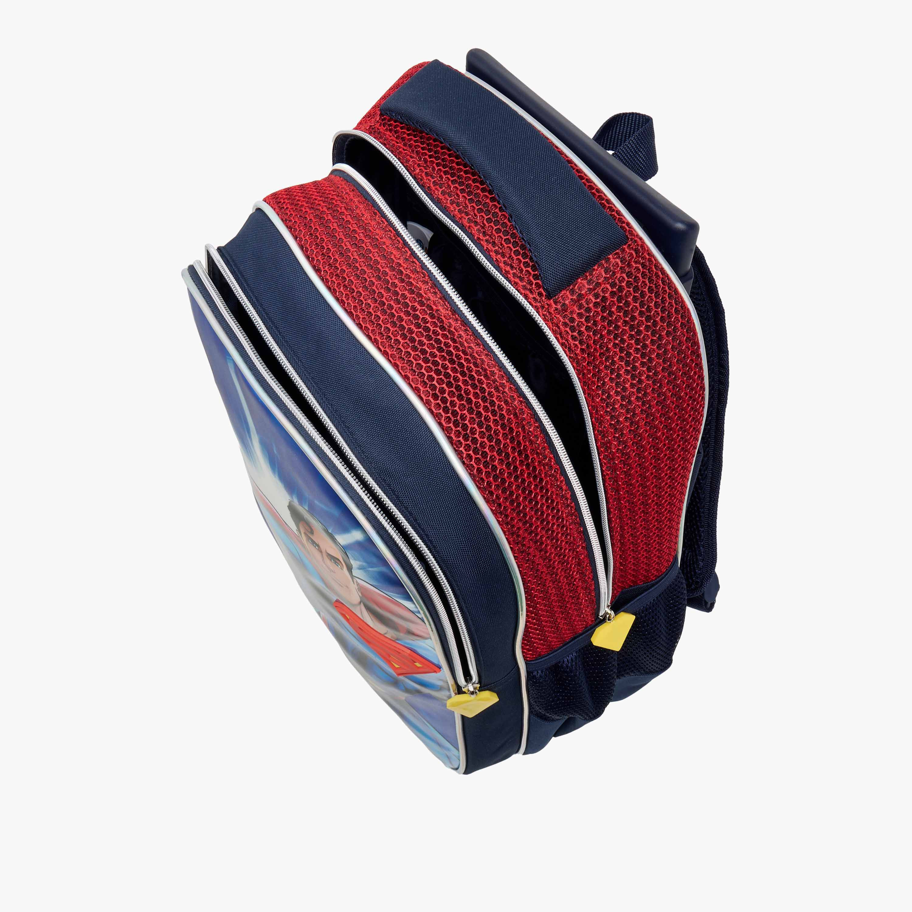 Warner Bros Superman Trolley Bag for Boys 5-8 Years with Padded Shoulder Straps -school-bagsandbackpacks-trolleybags-image-14