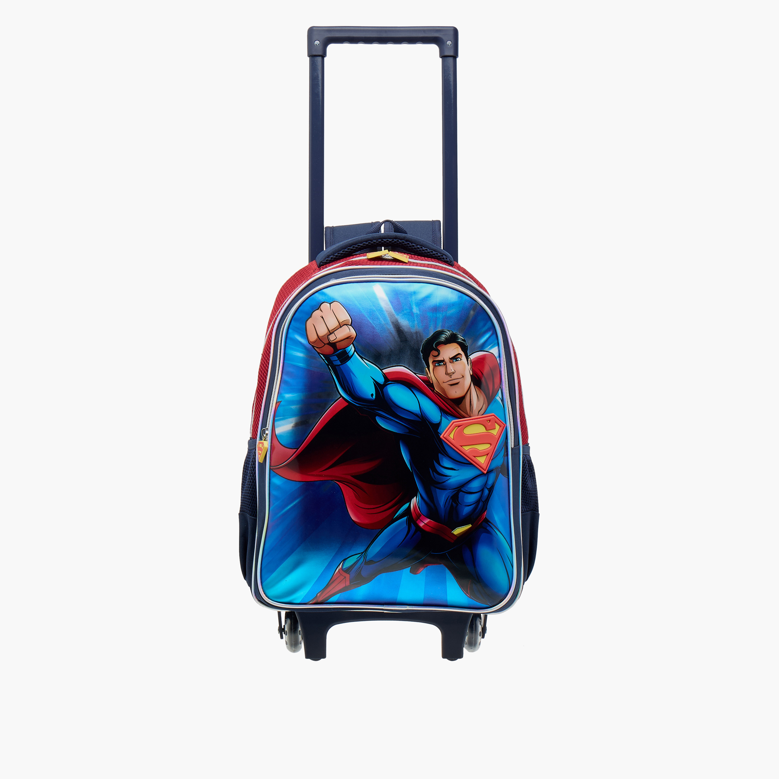Warner Bros Superman Trolley Bag for Boys 5-8 Years with Padded Shoulder Straps -school-bagsandbackpacks-trolleybags-image-9