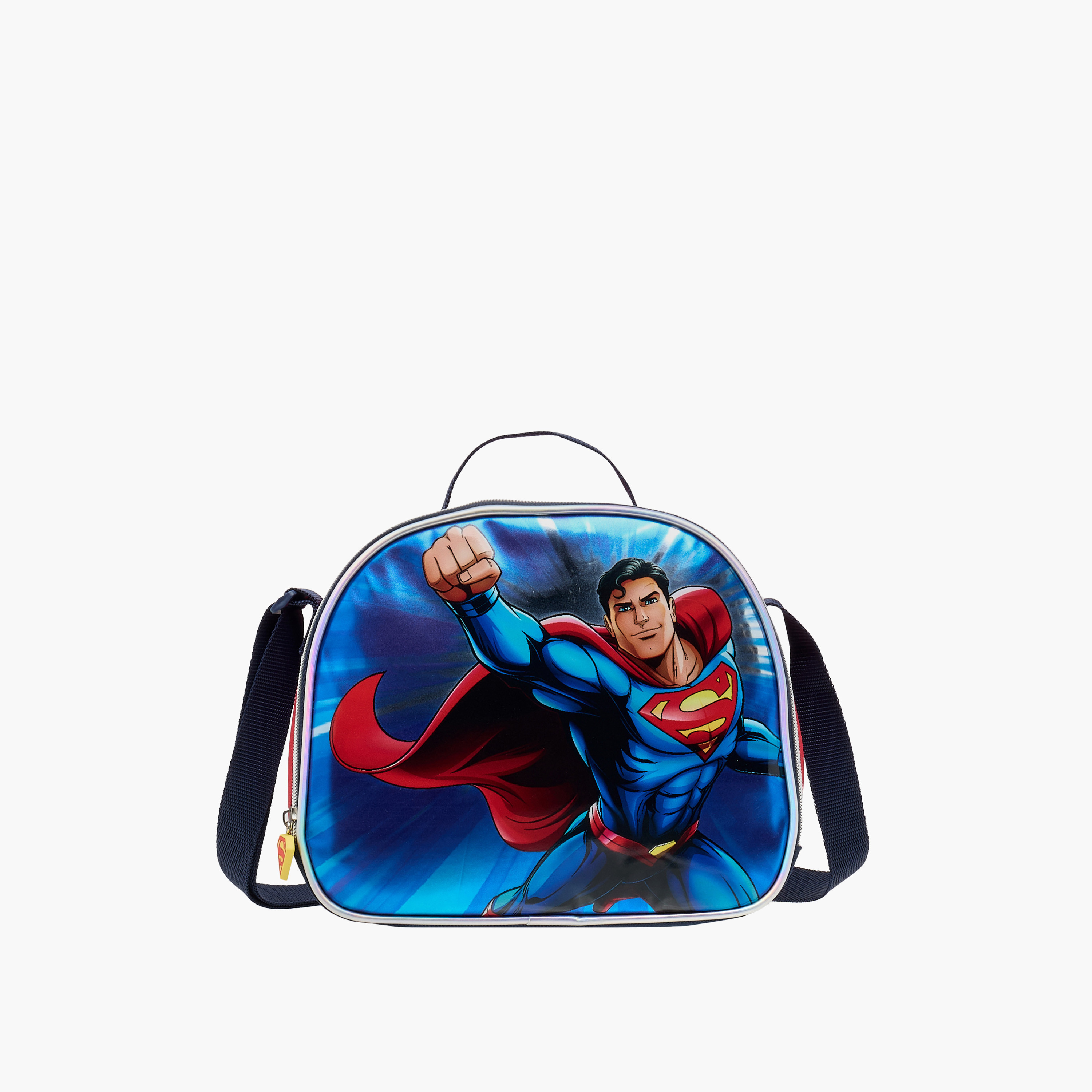 Superman Print Lunch Bag with Zip Closure-school-lunchessentials-lunchbags-image-1