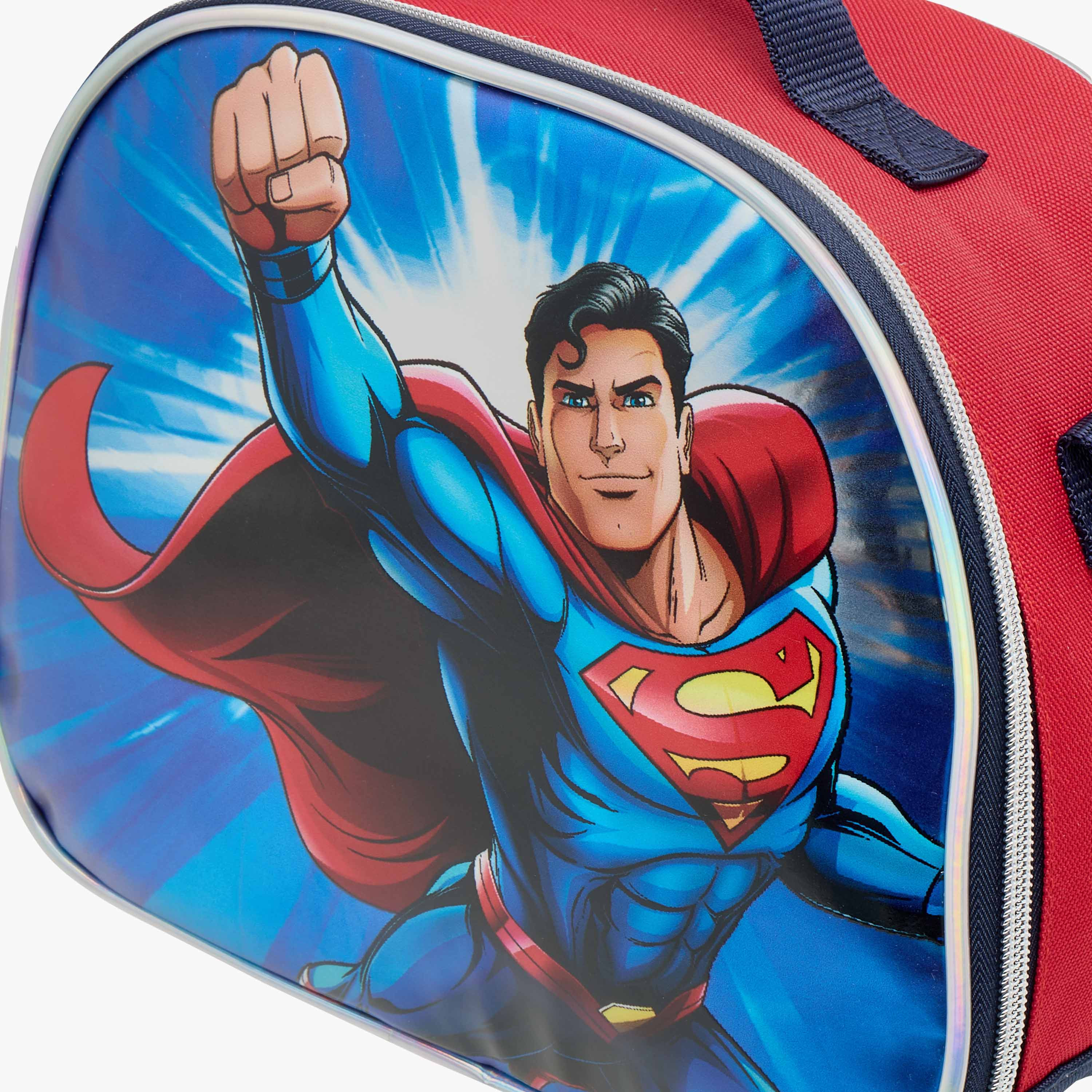 Superman Print Lunch Bag with Zip Closure-school-lunchessentials-lunchbags-image-5