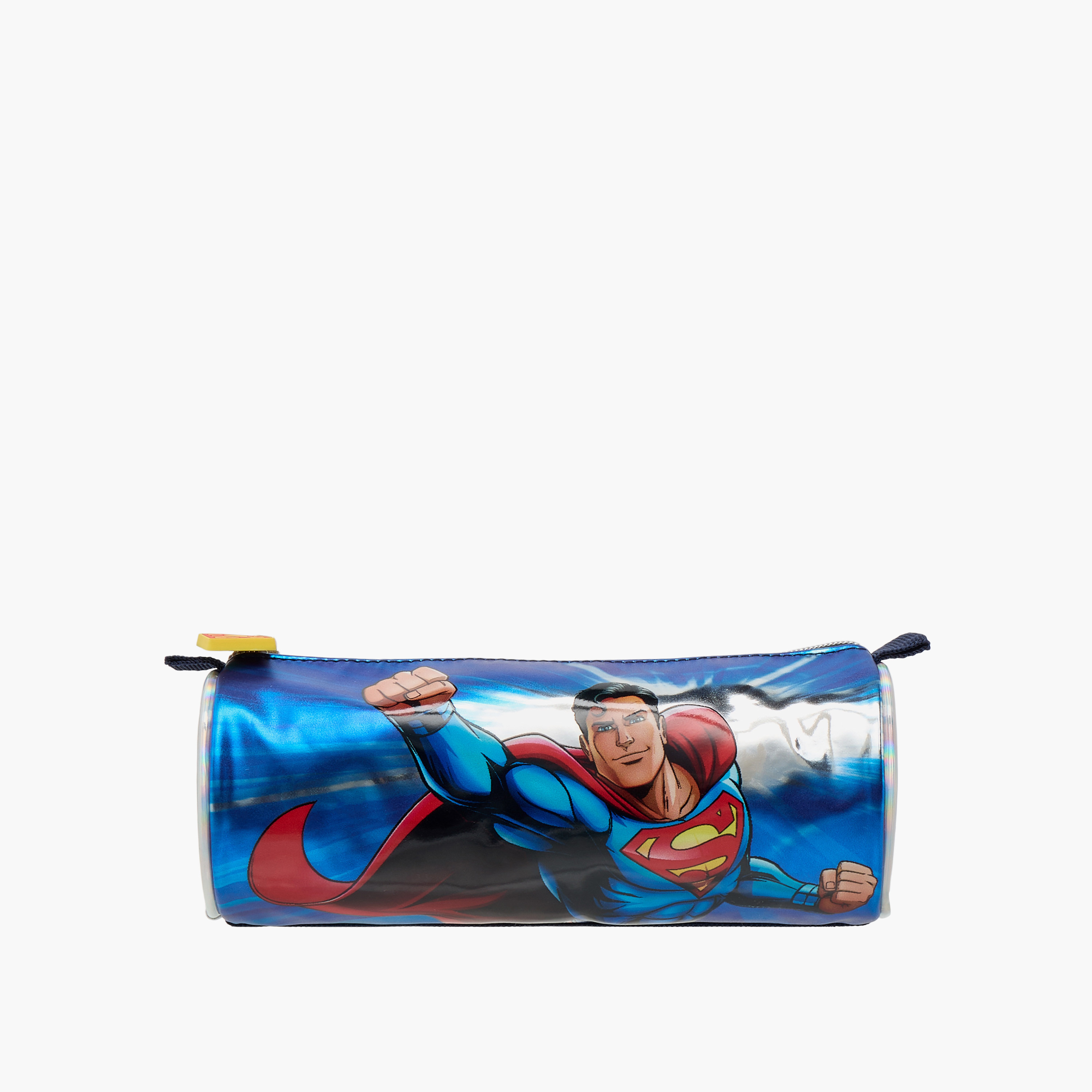 Superman Print Pencil Pouch with Zip Closure-school-stationery-pencilcases-image-1