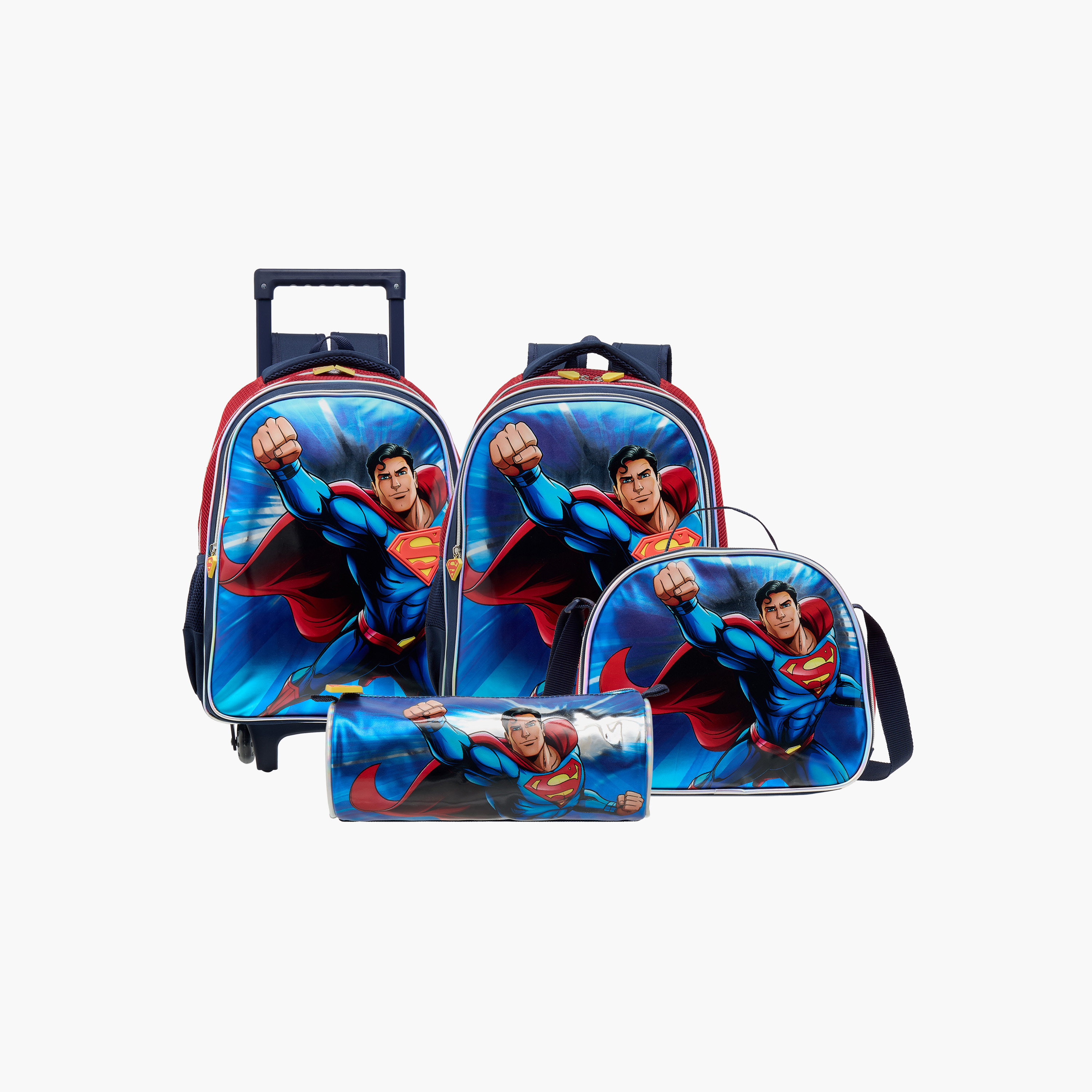 Superman Print Pencil Pouch with Zip Closure-school-stationery-pencilcases-image-8