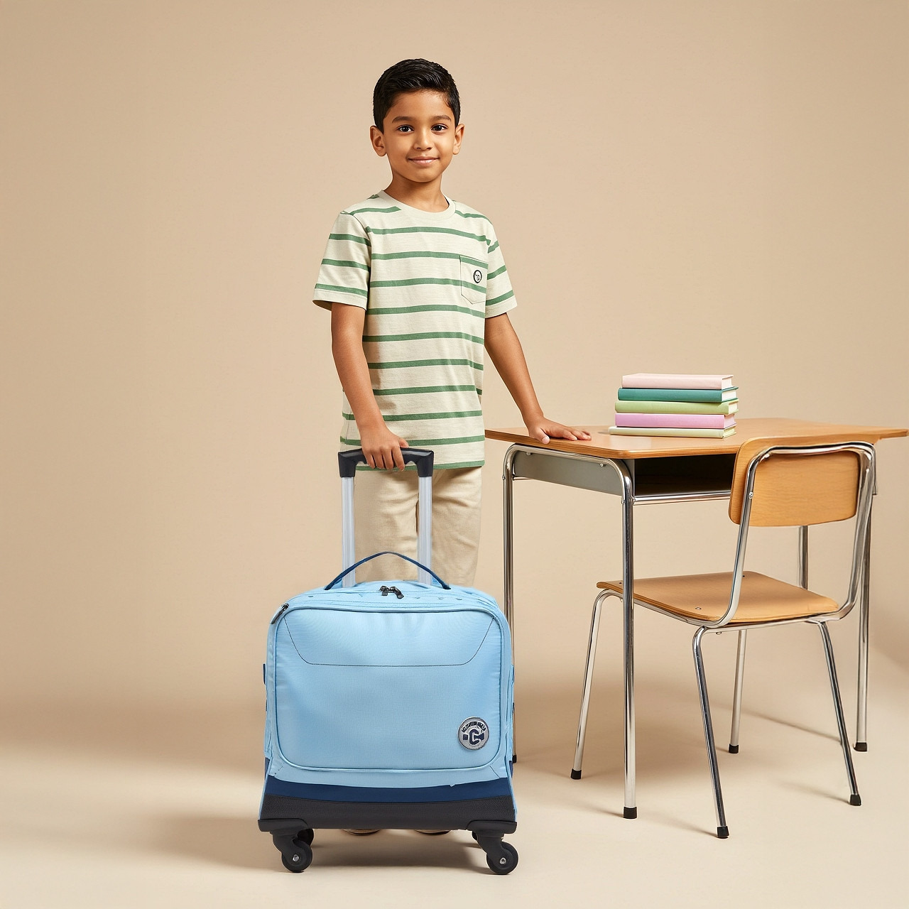 شنطة ترولي سادة للأولاد 8-13 سنة بحزام قابل للتعديل من جونيورز-school-bagsandbackpacks-trolleybags-image-3