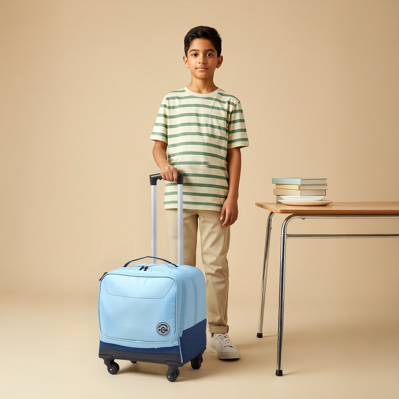 شنطة ترولي سادة للأولاد 8-13 سنة بحزام قابل للتعديل من جونيورز-school-bagsandbackpacks-trolleybags-image-4