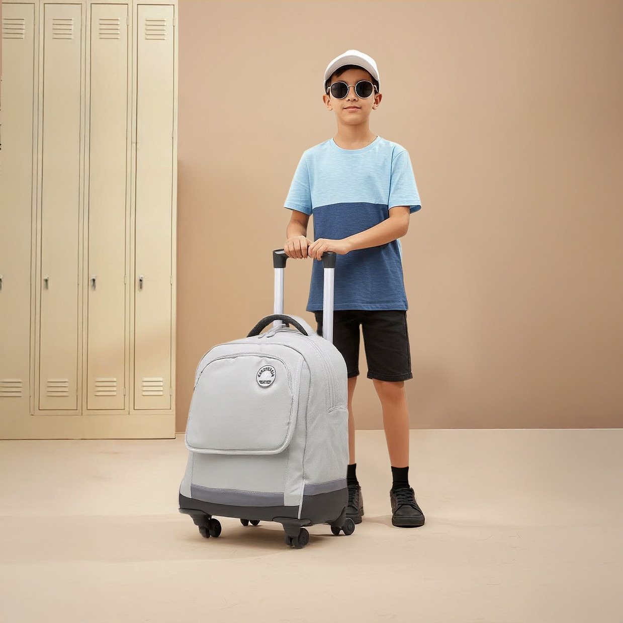Juniors Solid Trolley Bag for Kids 8-13 Years with Adjustable Strap -school-bagsandbackpacks-trolleybags-image-3