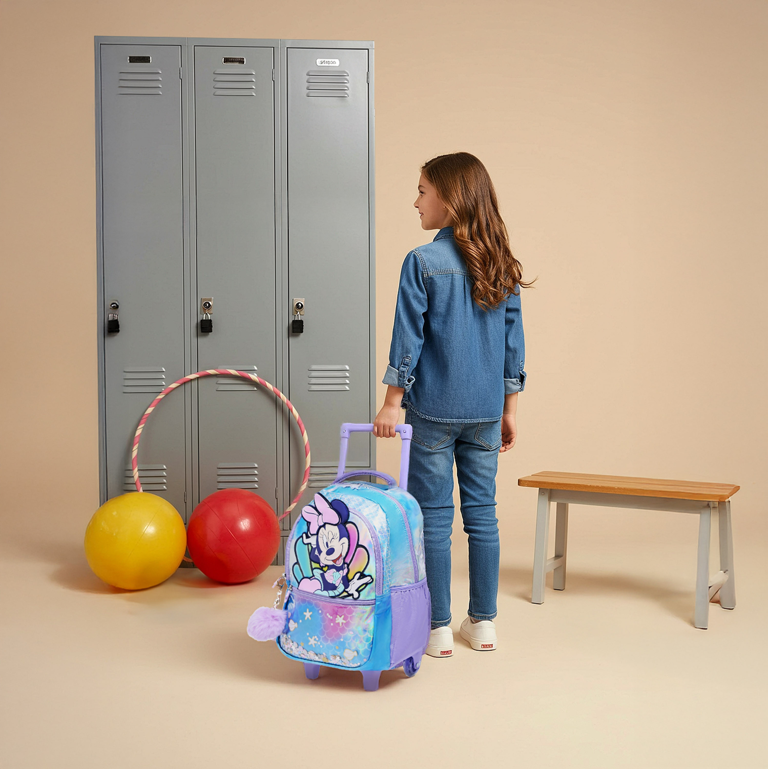 Disney Minnie Trolley Bag for Girls 5-8 Years with Adjustable Strap -school-bagsandbackpacks-trolleybags-image-4