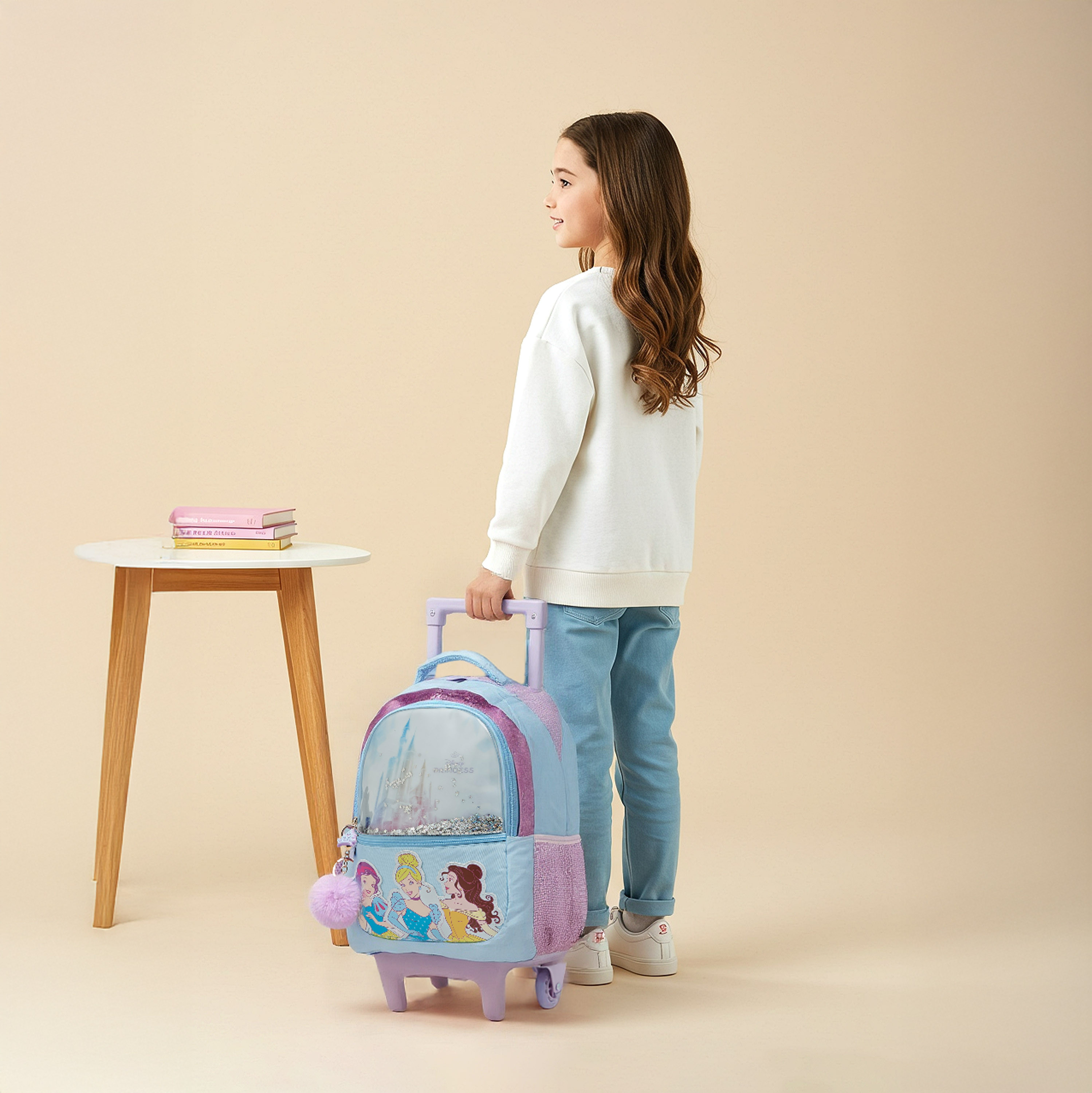 Disney Princess Trolley Bag for Girls 5-8 Years with Adjustable Strap -school-bagsandbackpacks-trolleybags-image-3