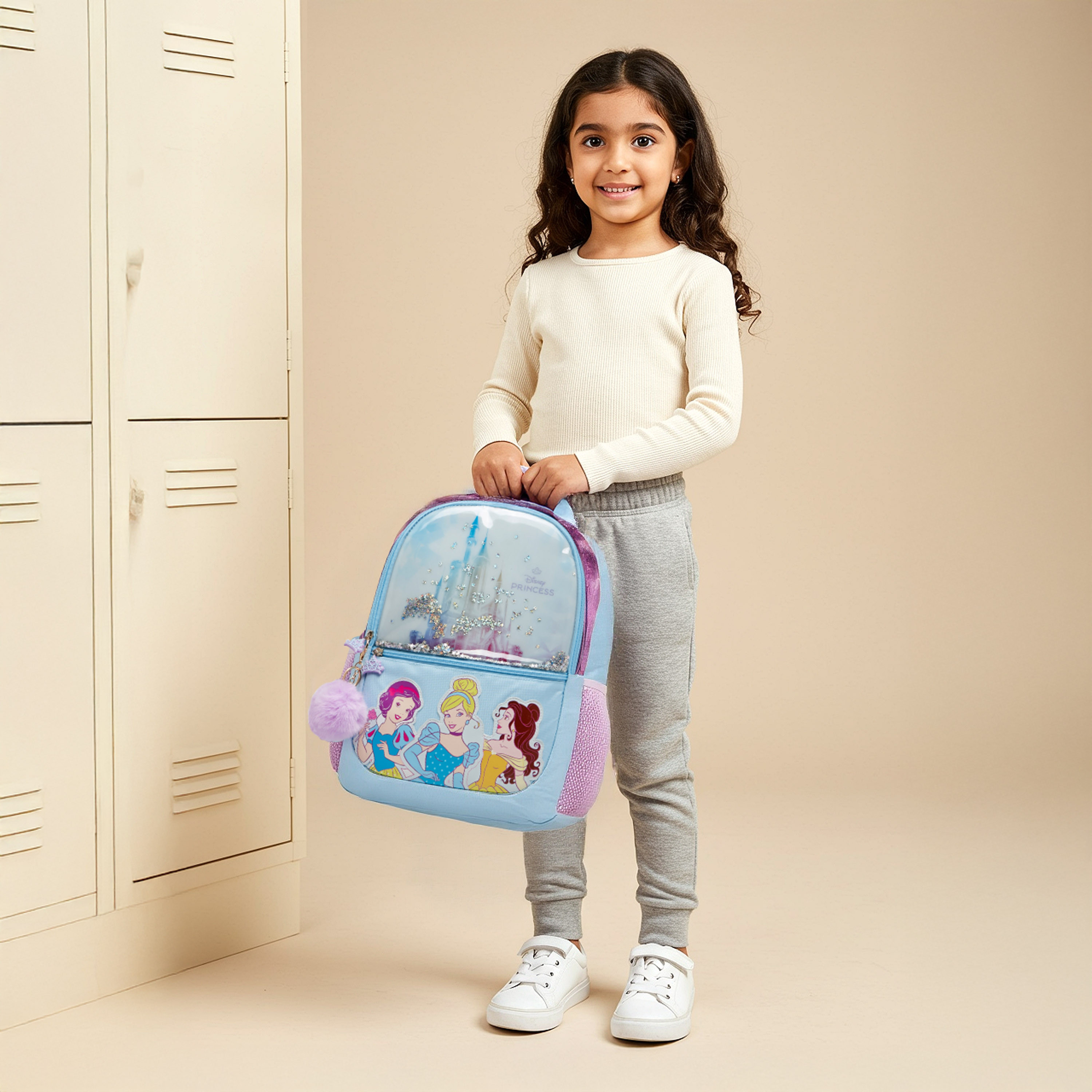 شنطة ظهر بطبعات الأميرات من ديزني مع أحزمة قابلة للتعديل وسحّاب إغلاق - 16 بوصة-school-bagsandbackpacks-backpacks-image-2