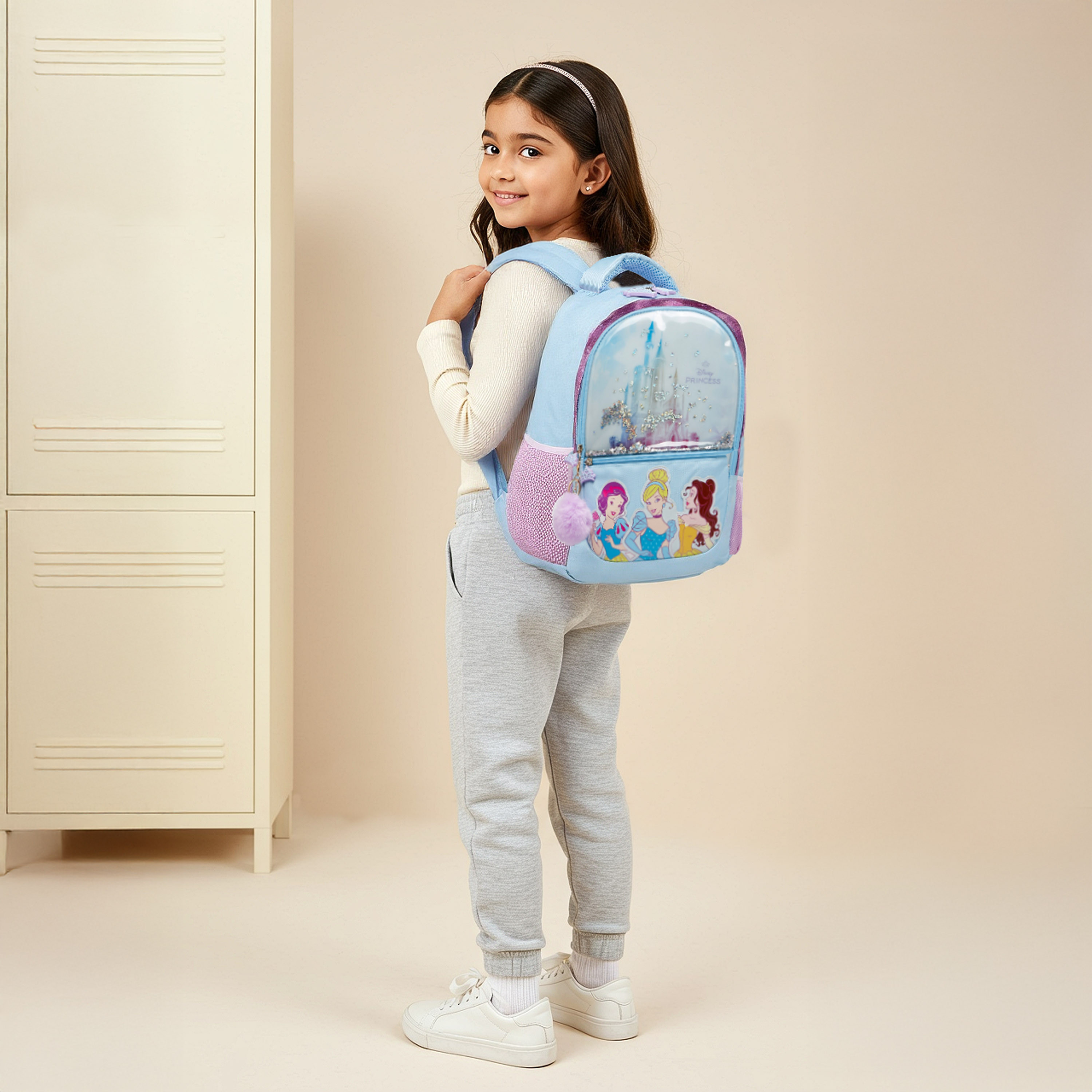 شنطة ظهر بطبعات الأميرات من ديزني مع أحزمة قابلة للتعديل وسحّاب إغلاق - 16 بوصة-school-bagsandbackpacks-backpacks-image-3