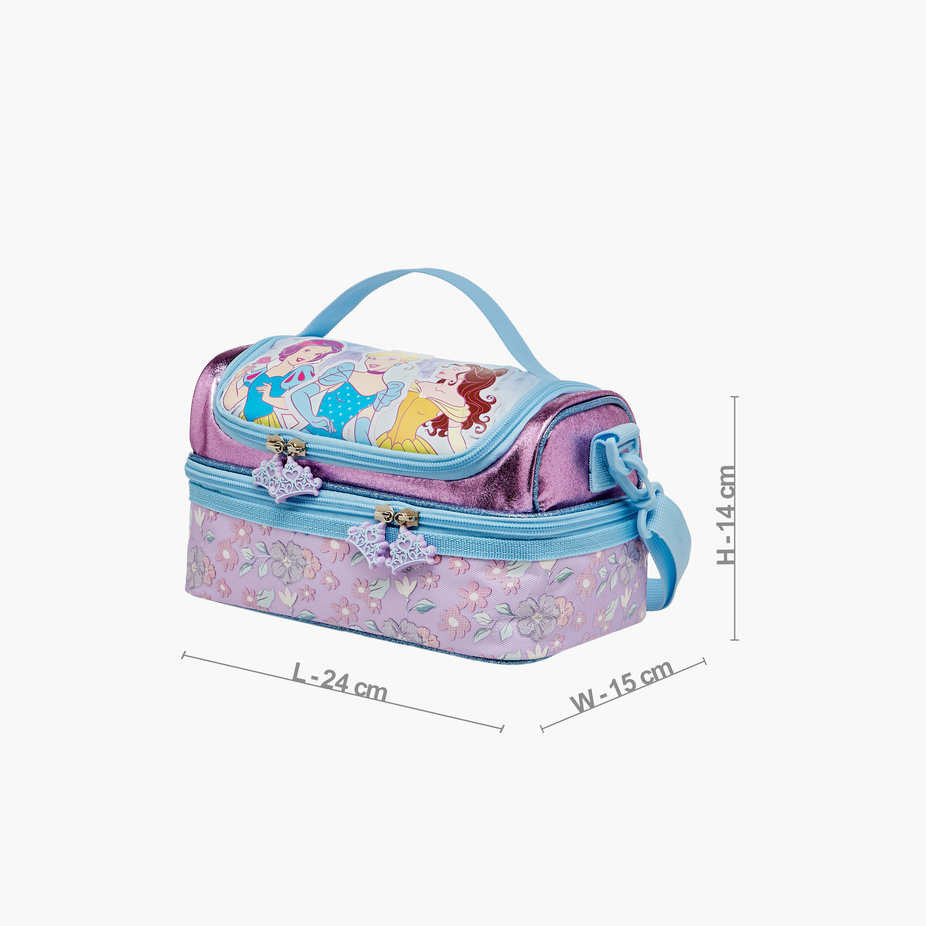 Disney Princess Print Double Layer Lunch Bag with Zip Closure-school-lunchessentials-lunchbags-image-2