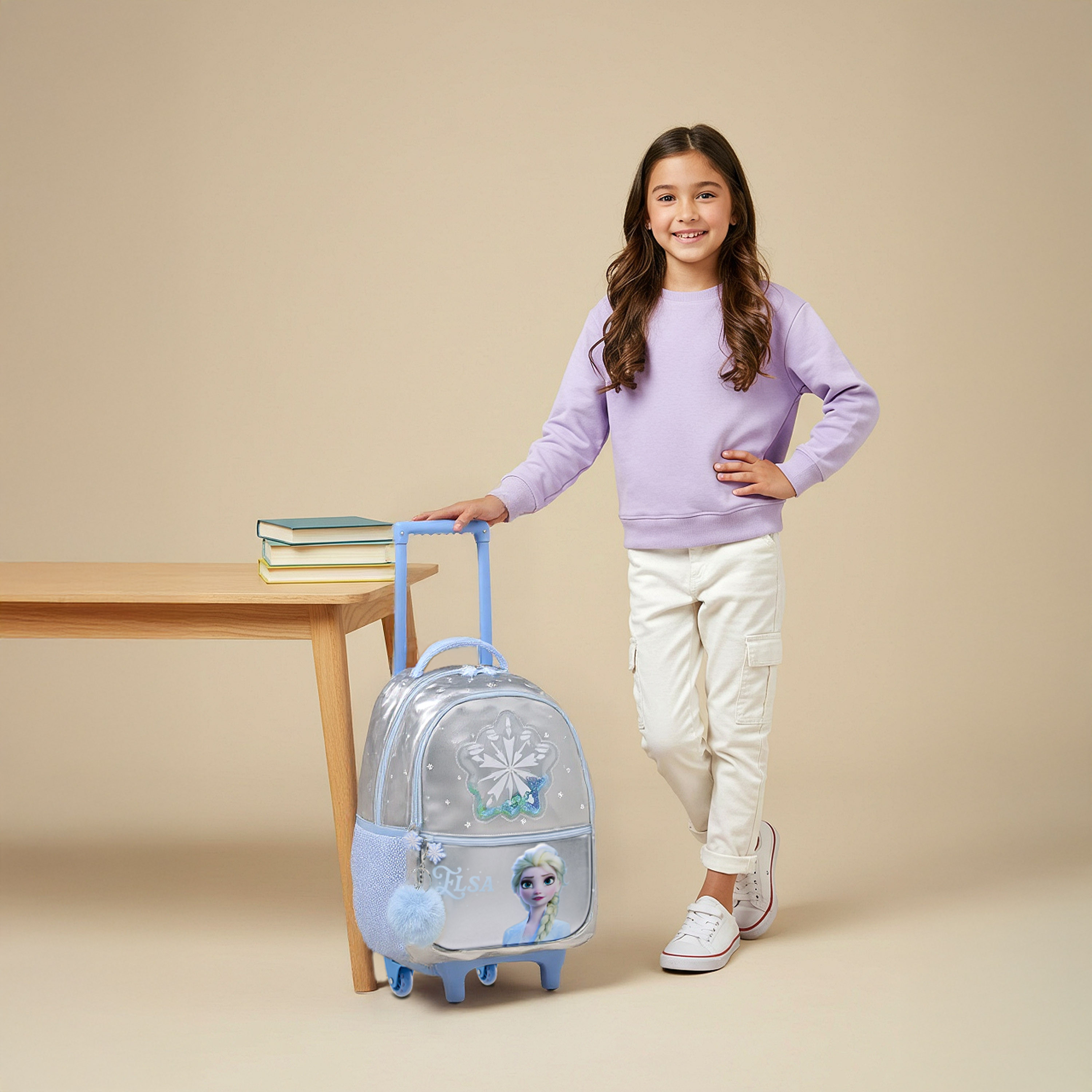 Disney Frozen Trolley Bag for Girls 5-8 Years with Adjustable Strap -school-bagsandbackpacks-trolleybags-image-3