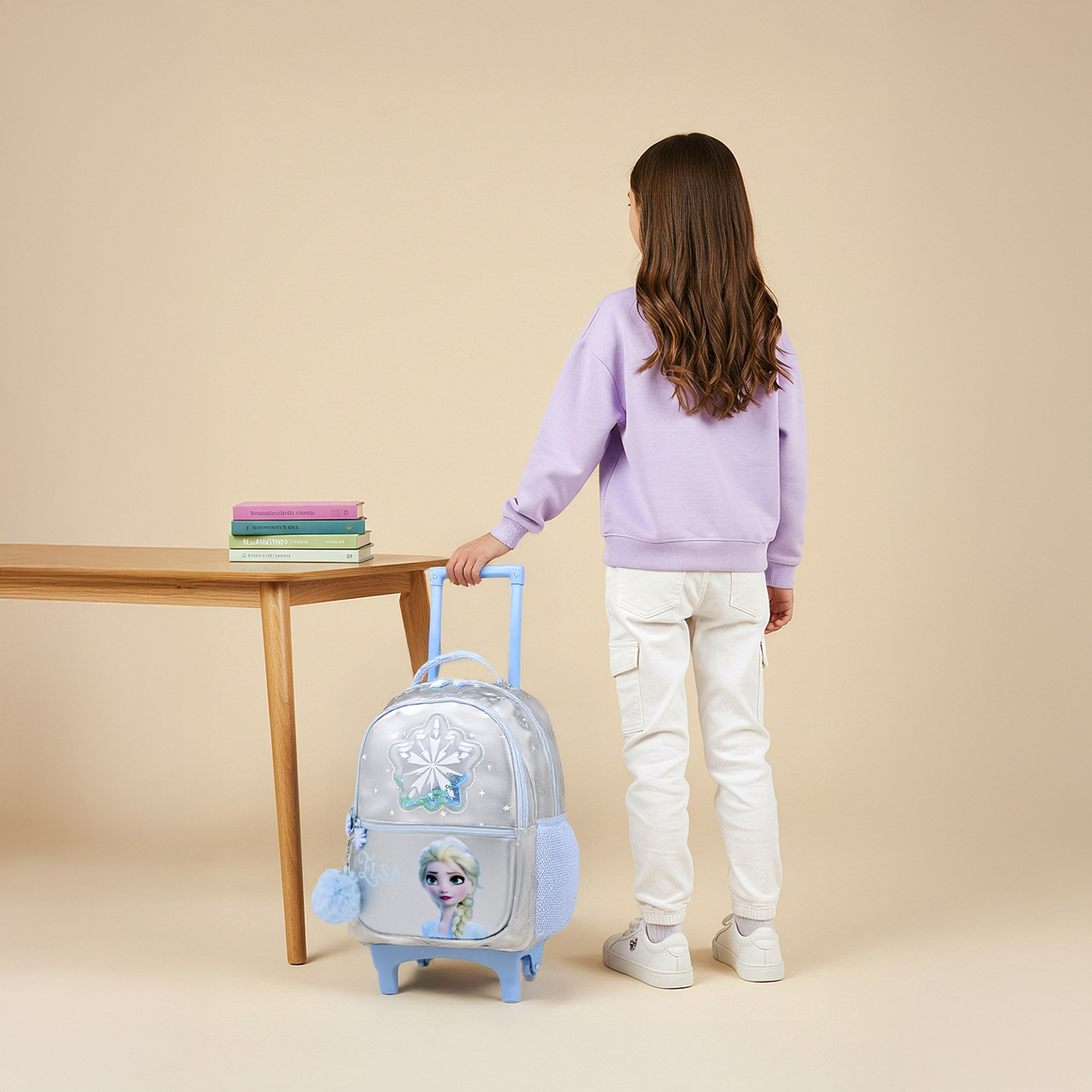 Disney Frozen Trolley Bag for Girls 5-8 Years with Adjustable Strap -school-bagsandbackpacks-trolleybags-image-4