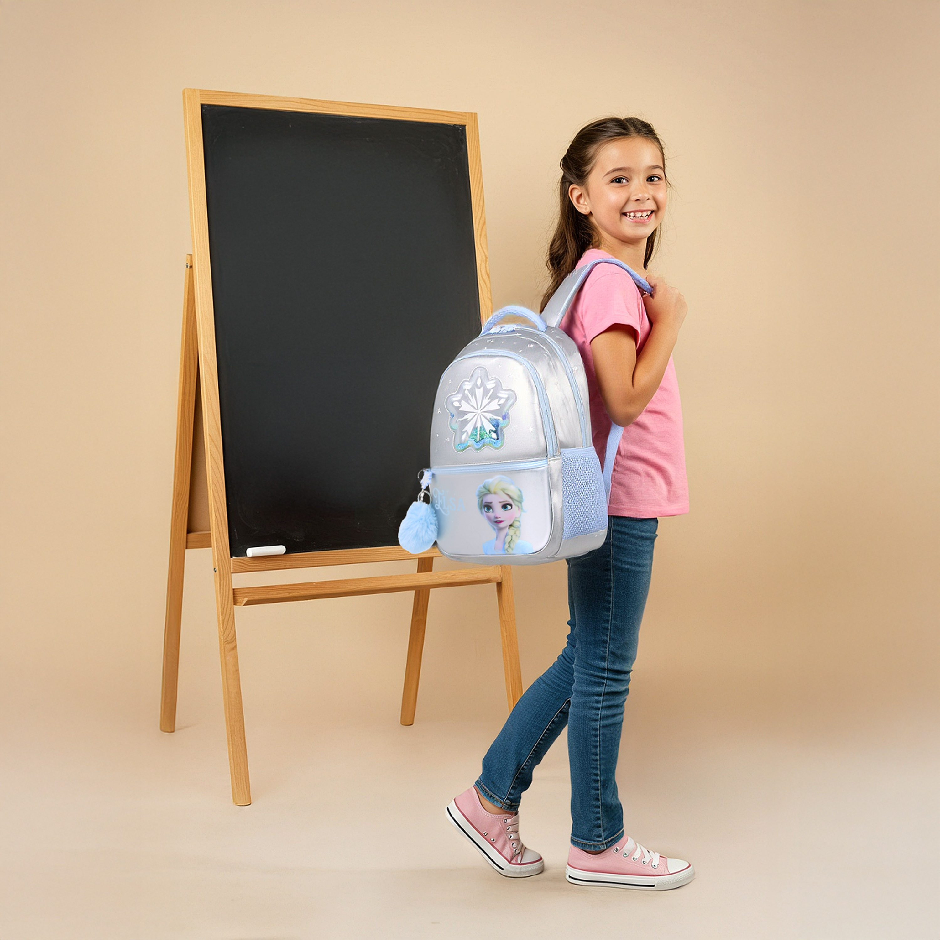 شنطة ظهر بطبعات فروزن من ديزني مع أحزمة كتف قابلة للتعديل وسحّاب إغلاق - 16 بوصة-school-bagsandbackpacks-backpacks-image-2