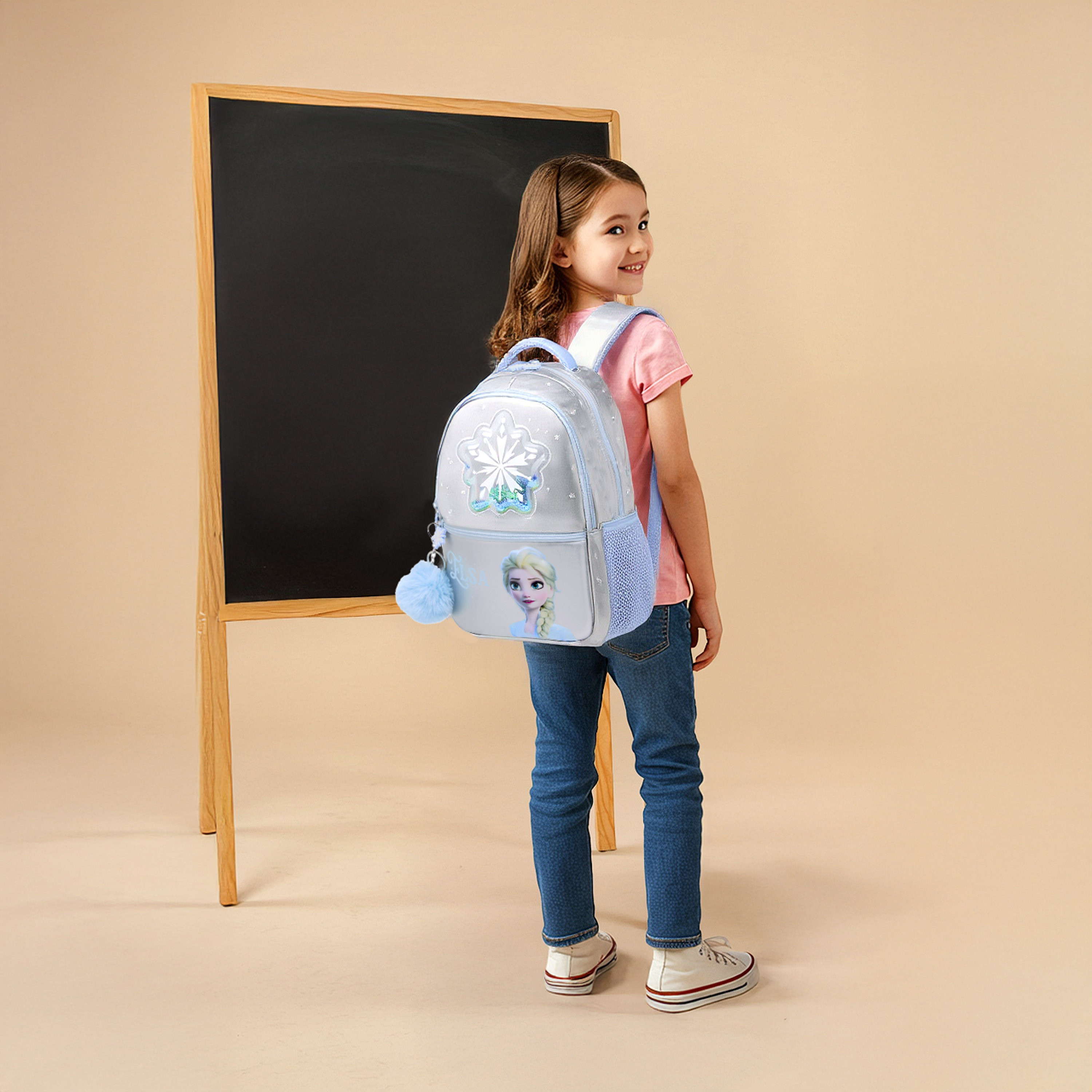 شنطة ظهر بطبعات فروزن من ديزني مع أحزمة كتف قابلة للتعديل وسحّاب إغلاق - 16 بوصة-school-bagsandbackpacks-backpacks-image-3