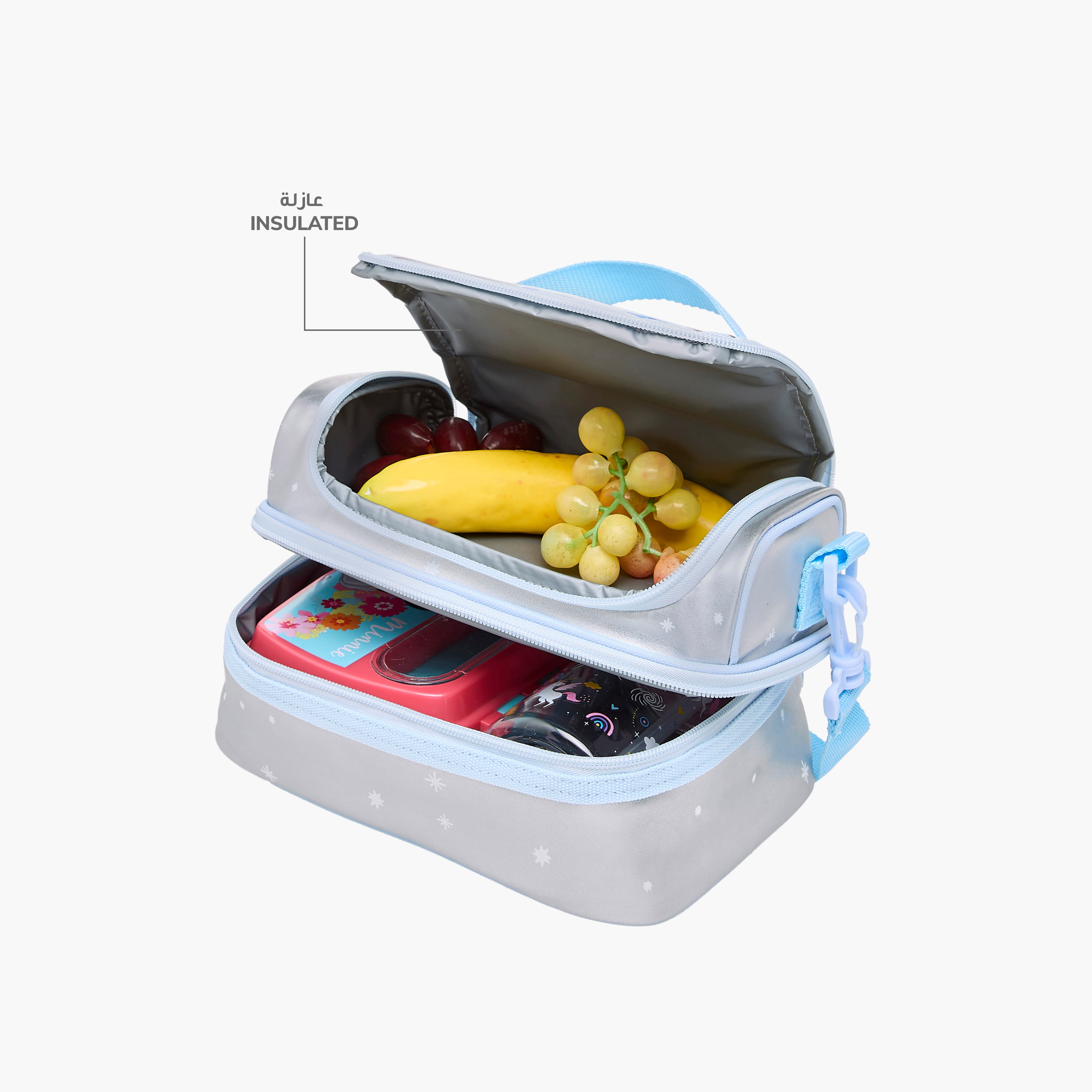 Disney Frozen Print Double Layer Lunch Bag with Zip Closure-school-lunchessentials-lunchbags-image-7