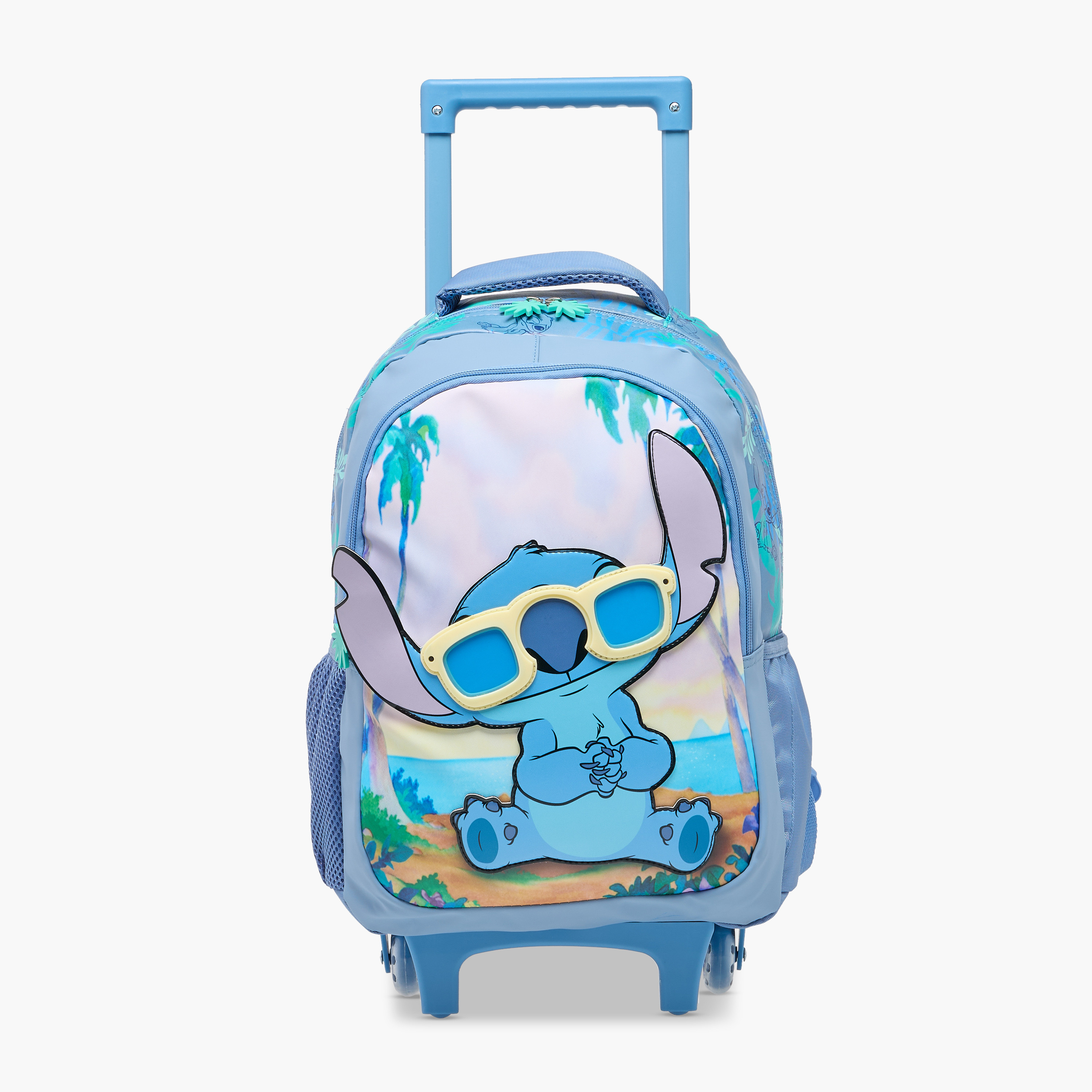 Disney Stitch Print Trolley Backpack with Retractable Handle - 16 inches-school-bagsandbackpacks-trolleybags-image-1