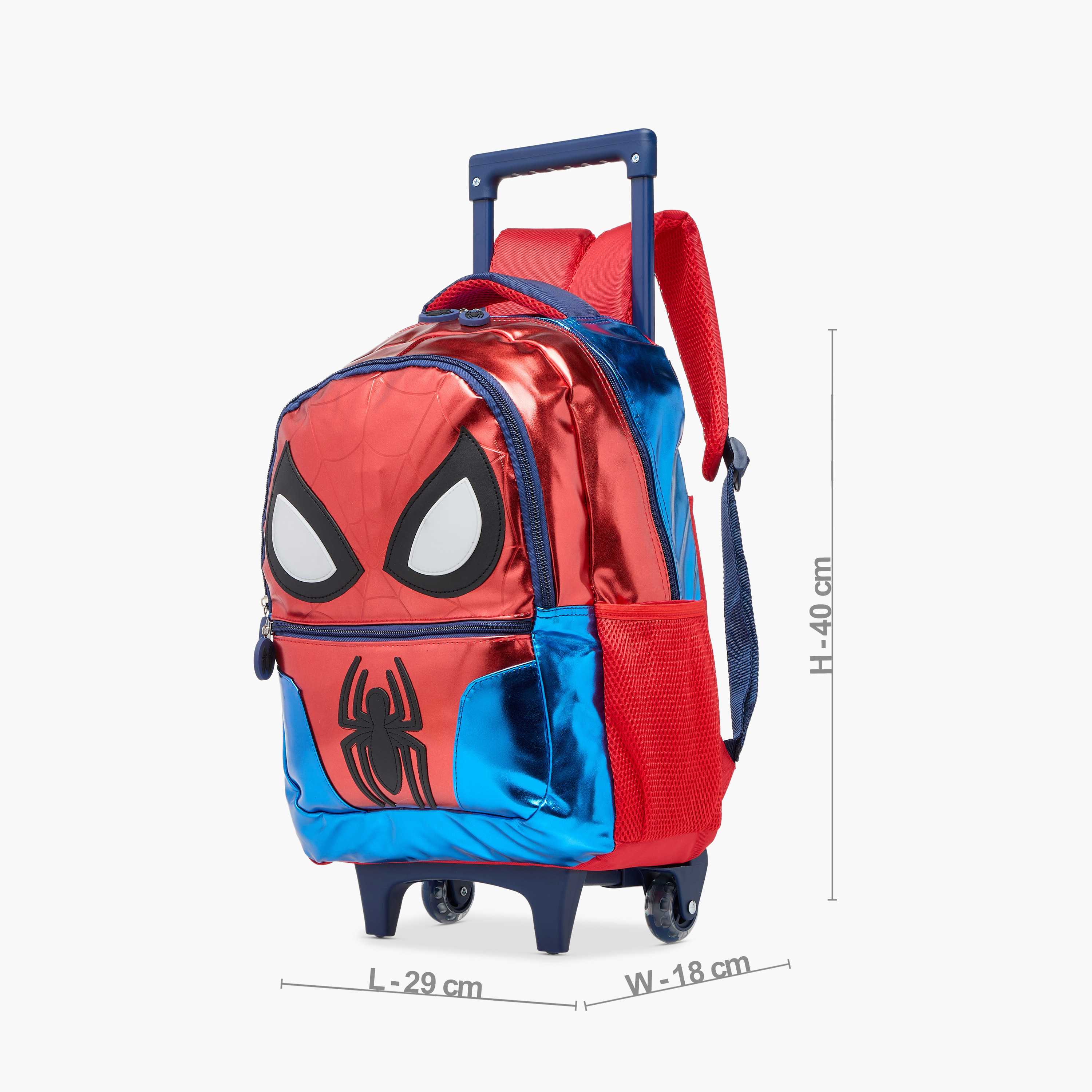 Spider-Man Print Trolley Backpack with Retractable Handle - 16 inches-school-bagsandbackpacks-trolleybags-image-2