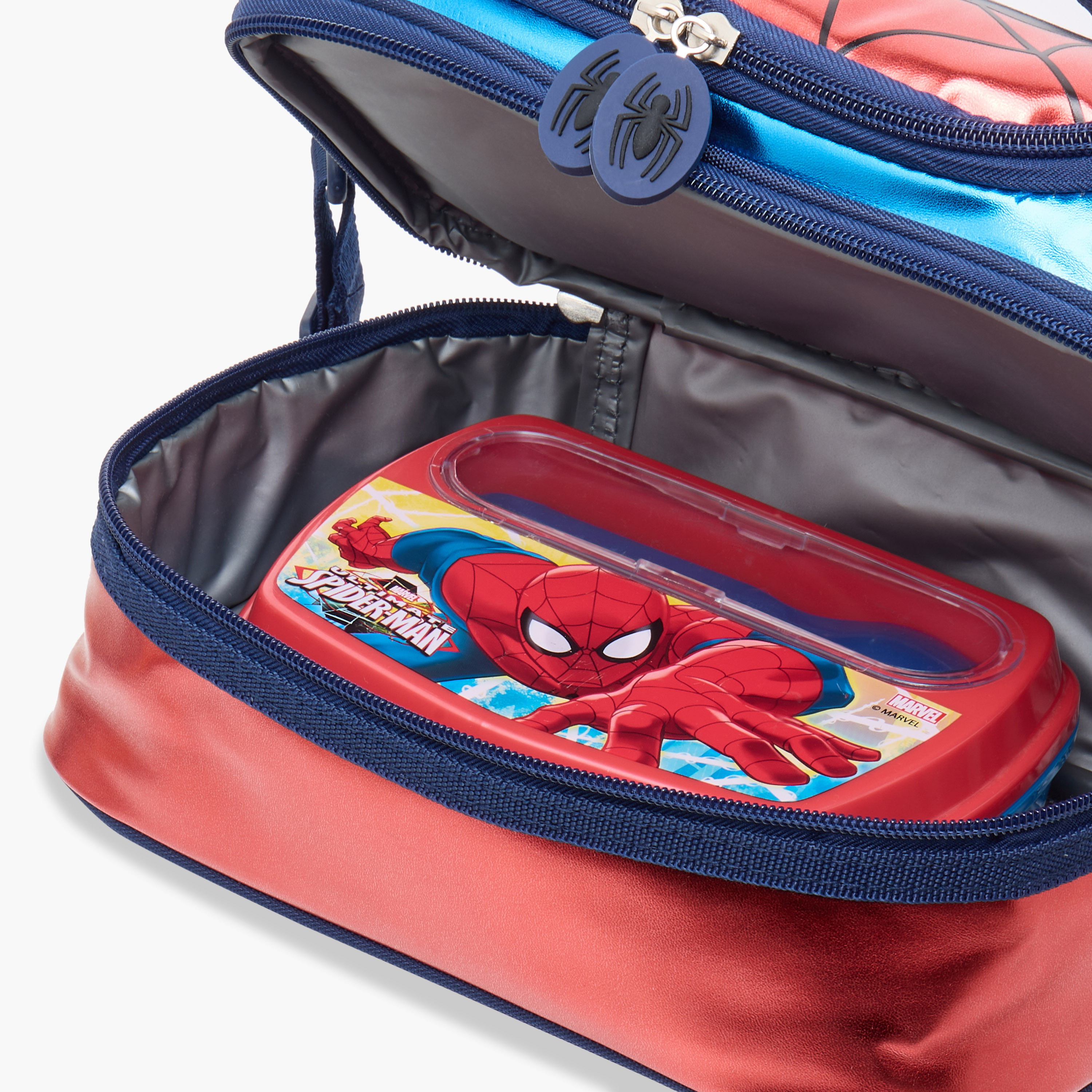 Spider-Man Print Double Layer Lunch Bag with Zip Closure-school-lunchessentials-lunchbags-image-9
